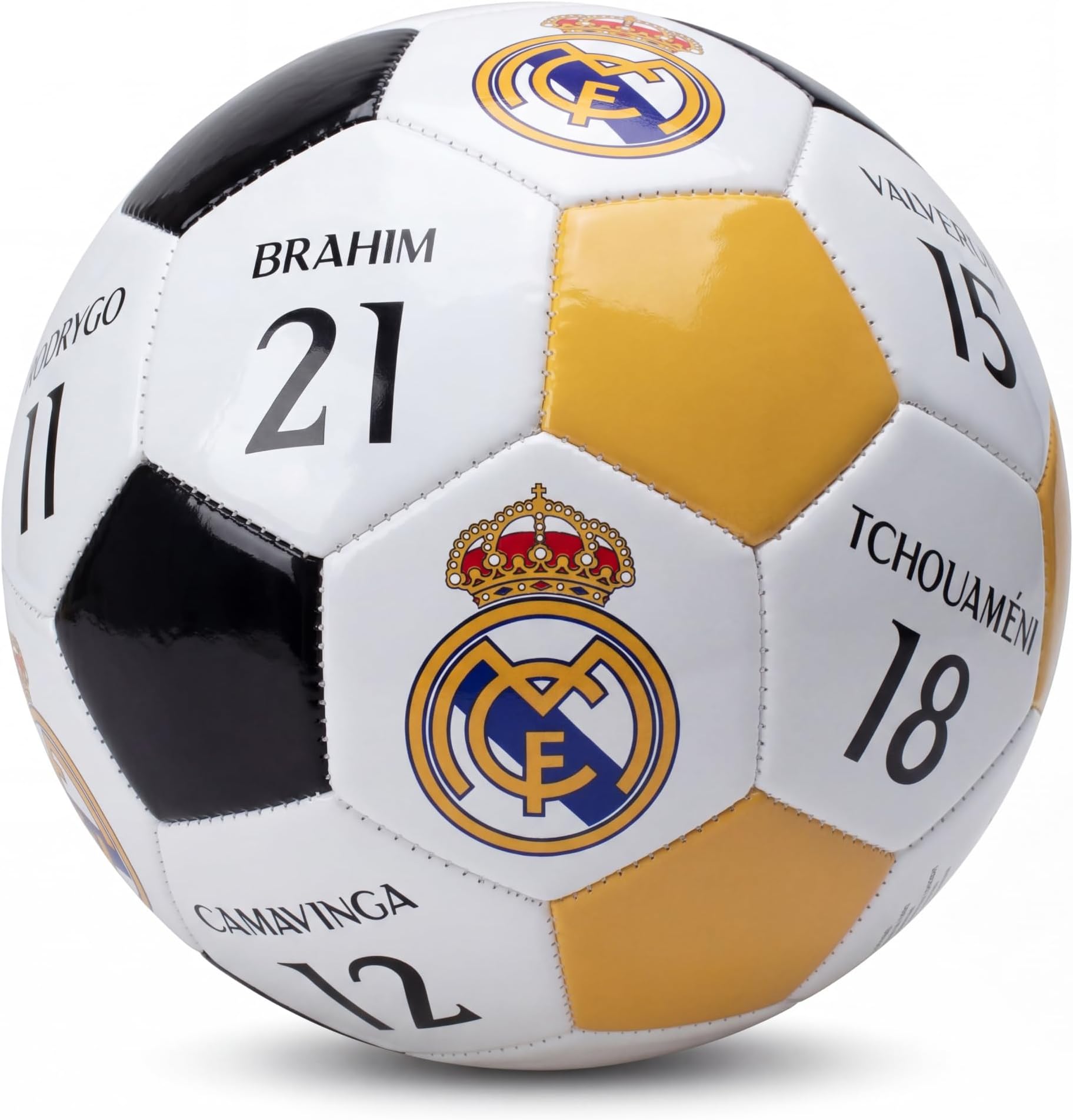Maccabi Art Official Real Madrid Soccer Ball, Size 5 Football, Authentic Club Logo, Premium Fan Collectible for Training, Play & Display