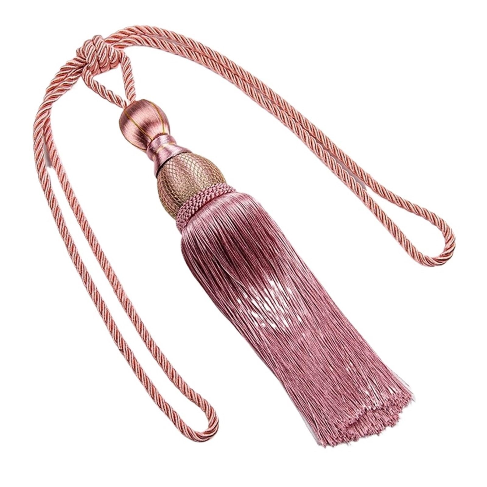 Rope tie backs for curtains Curtain Tassels Tieback Multicolor Tassel Ties Wire Hanging Ball Polyester Yarn for Home, Office & Hotel Windows(Pink)