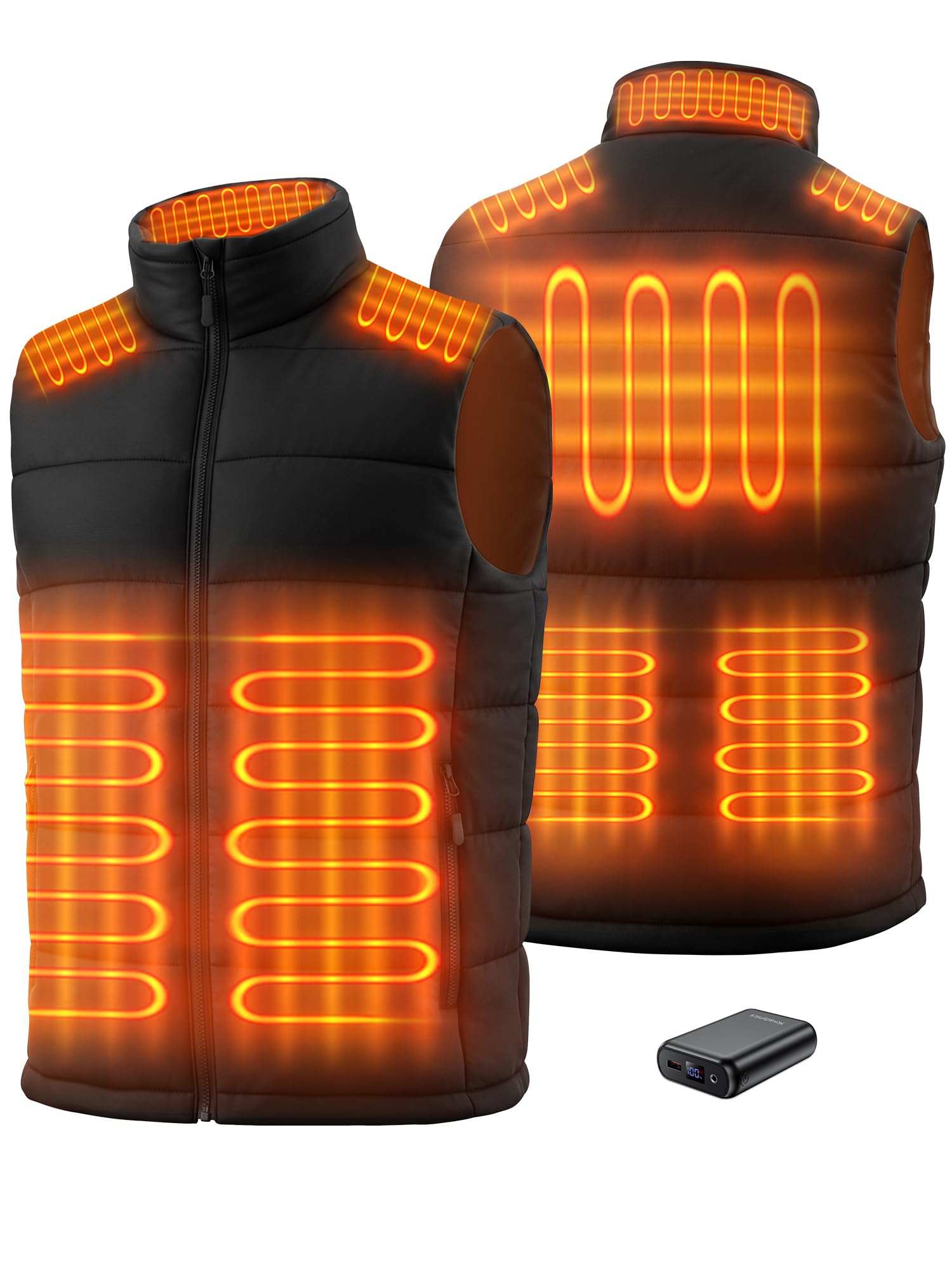 Gilet Riscaldato Uomo Donna, Gilet Riscaldabile con Batteria 16000mAh, Giubbotto Termico Riscaldato con 8 Zone di Riscaldamento, Giacca Riscaldata per Trekking Moto Lavoro