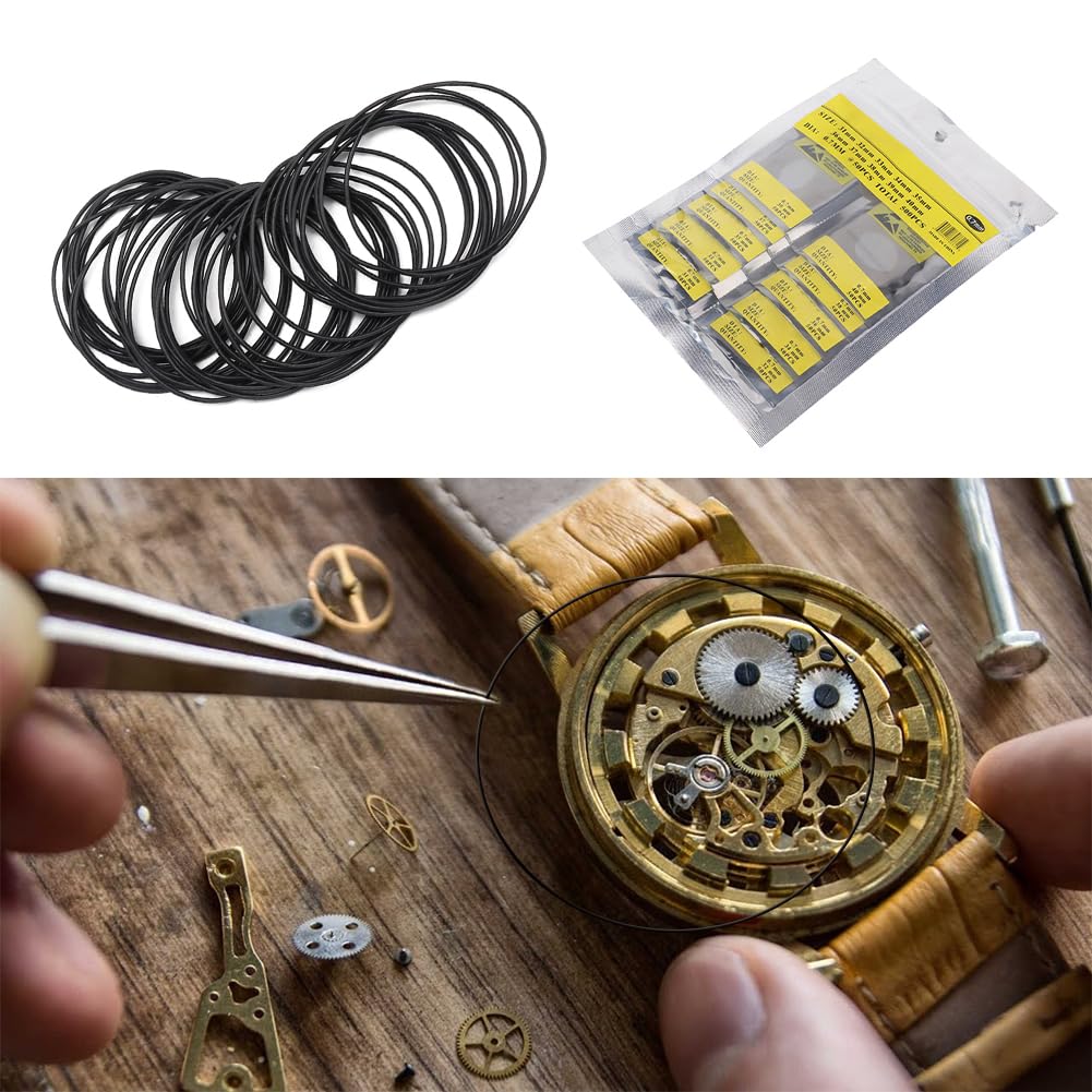 Joyzan Watch Back Gasket, O Ring Rubber Sealing Seals Washer Set Replacement Cover Seal Repairing Kit Tool Waterproof Repair Parts Accessory Assortment Watchmaker Worker Home Professional Use 500PCS