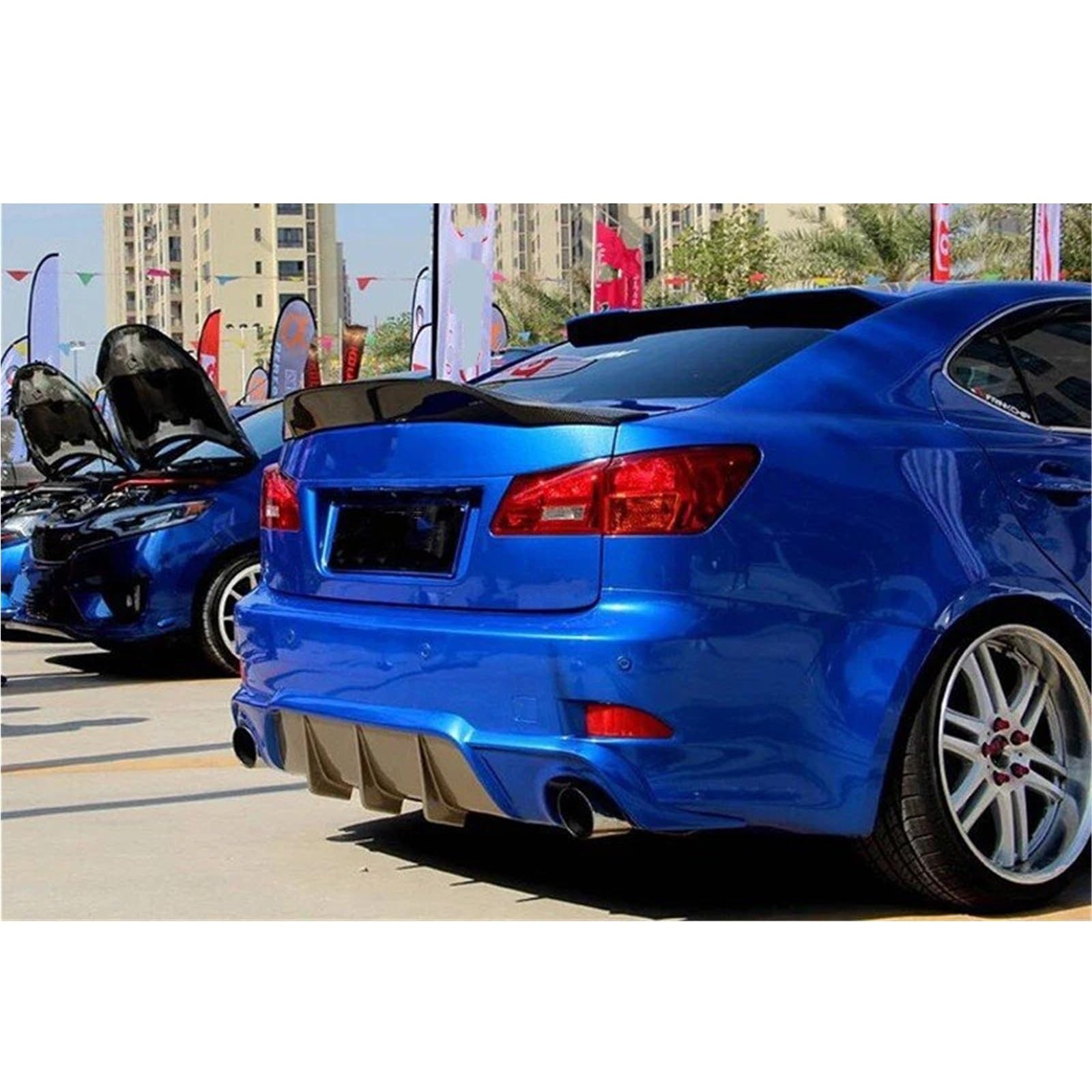 Dla IS Sedan 4-Door 2006-2013 Skrzydło Na Klapie Lotka Tylny Spoiler Bagażnika Dekoracja Zewnętrzna Samochodu Spojler Tylny Trunk Wing(Bright black)
