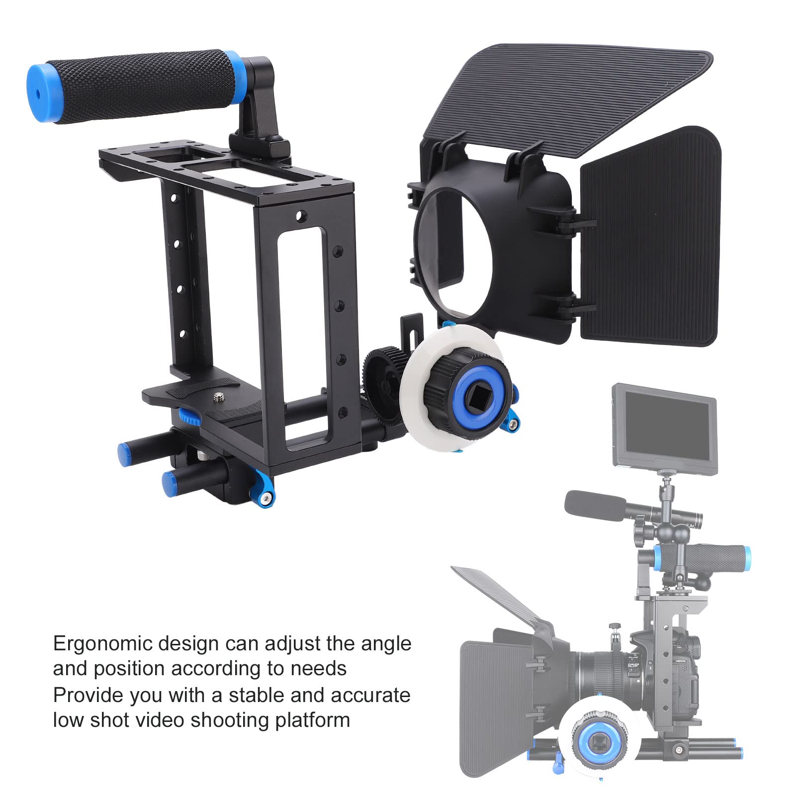 Kit di attrezzatura per gabbia video per videocamera DSLR, di produzione cinematografica professionale con messa a fuoco successiva, 1 set per videografi professionisti