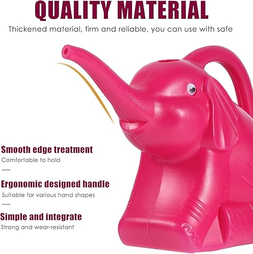 Miniatura 4 de DOITOOL Regadera creativa de elefante PE plástico lindo animal cubo de riego lata lata rociador hervidor de agua para interiores y exteriores Bonsái