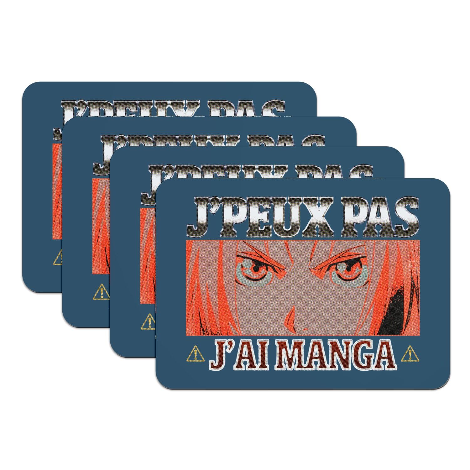 Set de table manga Edward bleu grand format 39,5x28,5cm dessous caoutchouc