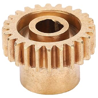 Brass Sprocket Pinion Gear, 24 Teeth MOD 0.8, 6mm D-Bore, Hard-Wearing Brass Toothed Gear for Industrial Robot Spare Parts and Robotics Automation