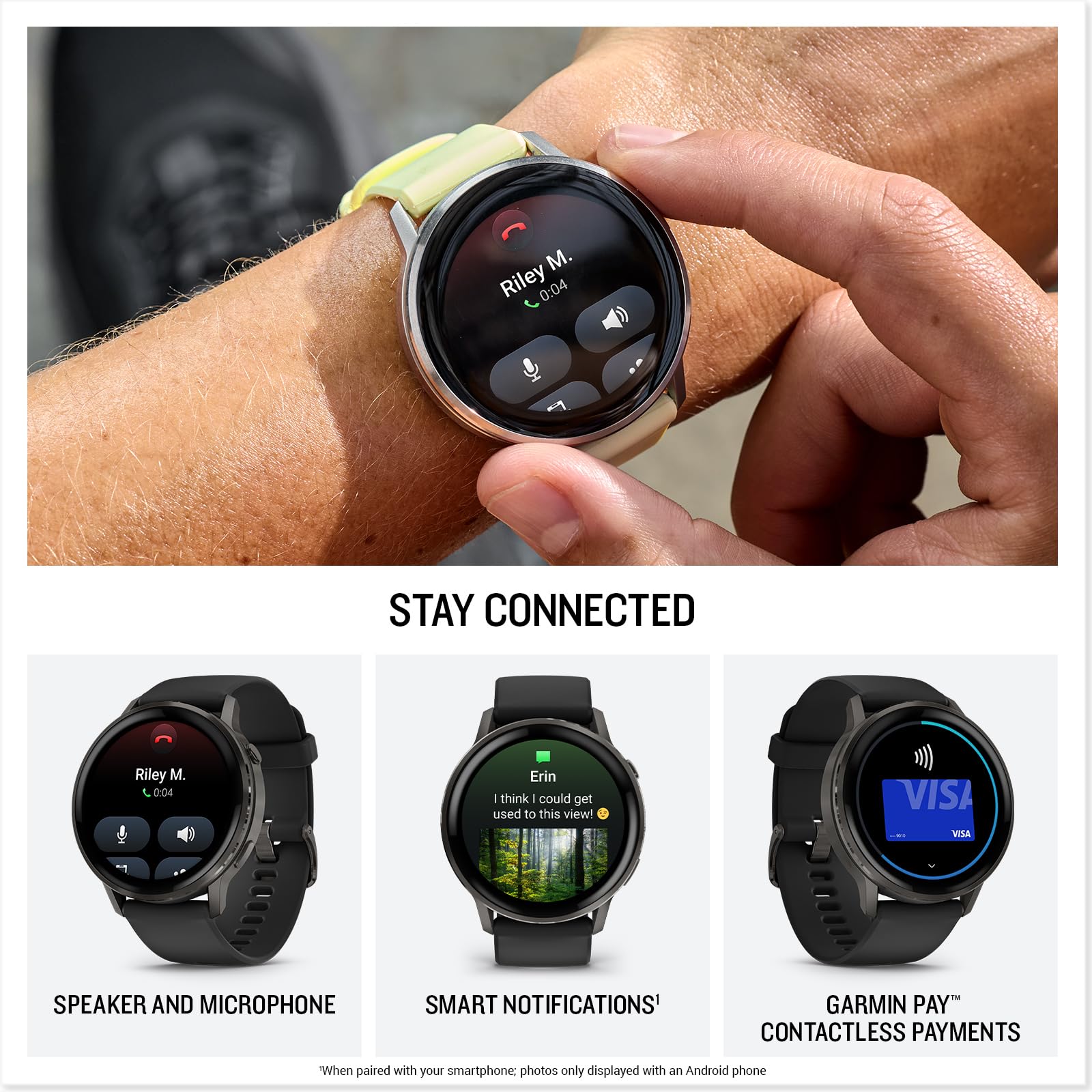 Garmin Venu 4, 45mm, Smartwatch per il fitness, Display AMOLED 1,4", Speaker e Microfono, Comandi Vocali, GPS Multi-band, Torcia, 80+ App per lo Sport, Autonomia 12 giorni (Black & Slate)