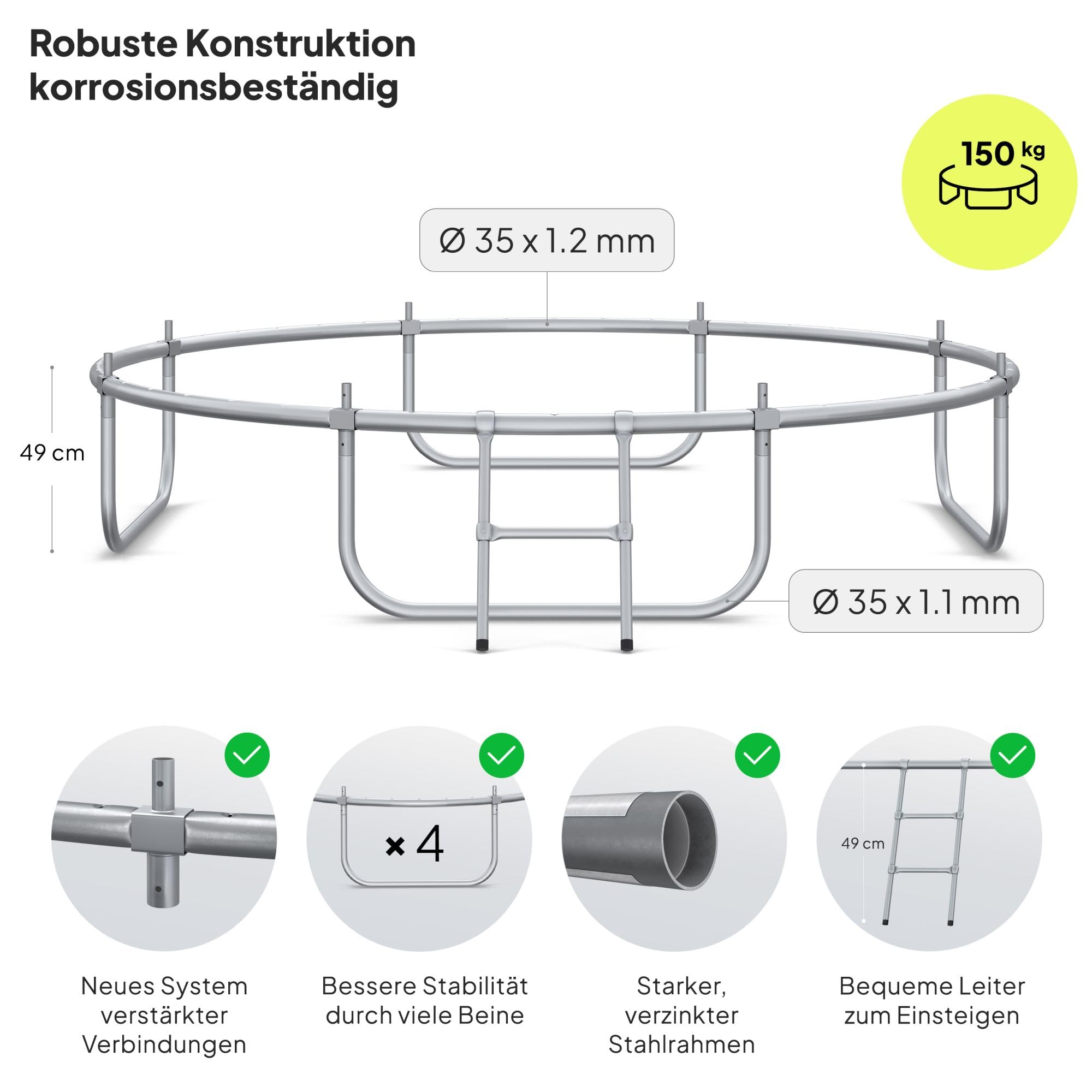 ZIPRO Trampolin Outdoor Kinder Kindertrampolin Rechteckig Bodentrampolin für Garten Gartentrampolin Eckig Groß mit Netz Sicherheitsnetz Innen Springmatte und Leiter Stabil Rahmen