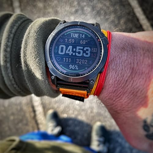 Miniatura 8 de Compatible con la correa de reloj Garmin, correa deportiva de nailon súper resistente con diseño de bucle tejido, para