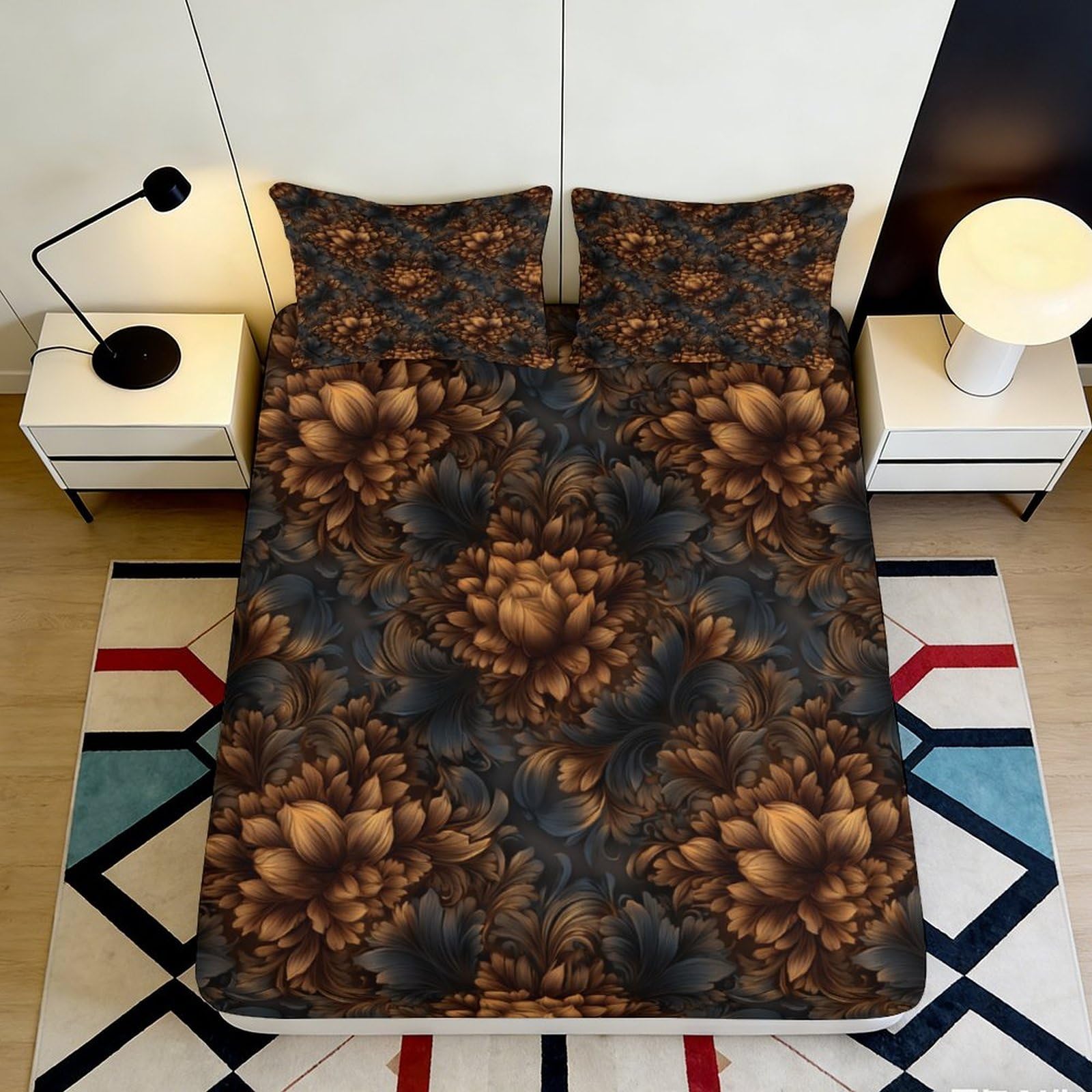Dhbaneiok Style-5 3D Printed Marble Texture Fitted Sheet Microfiber Soft Breathable Abstract Stone Mattress Cover For Bedroom Dorm Mattress Decor 90X200x25cm