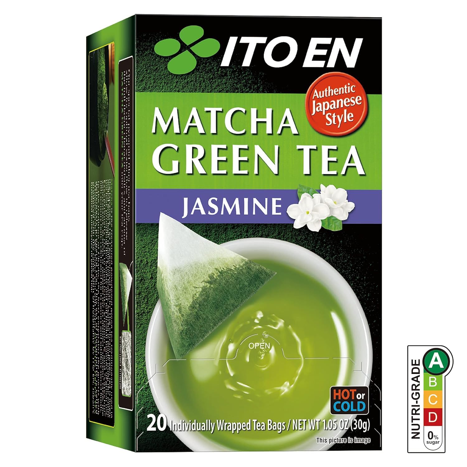 ItoEn Matcha Green Tea Jasmine, No Added Artificial Flavour Or Colour 20 Individually Wrapped Tea Bag 1.5 Oz 30 gm (Imported)