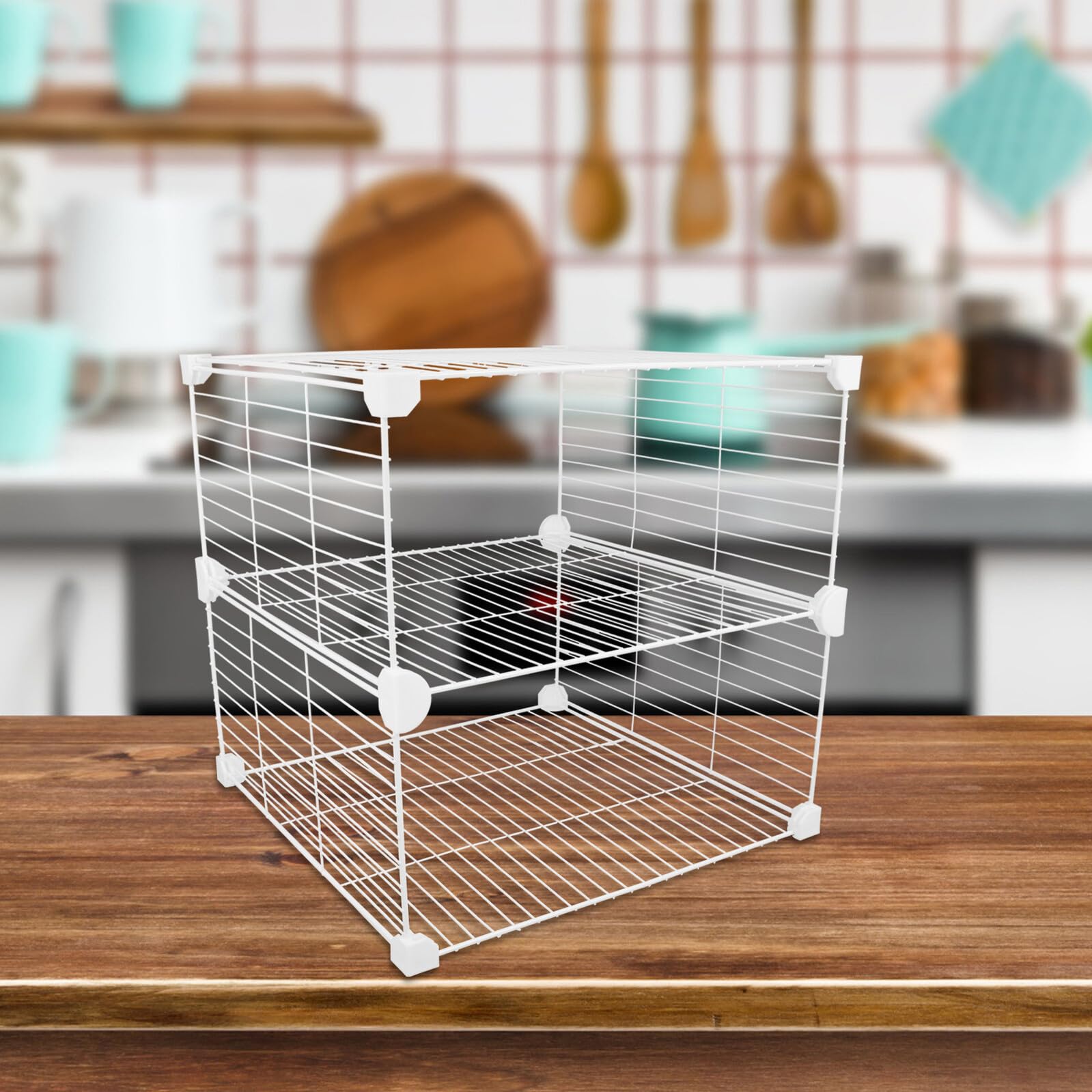 DOITOOL Separador para Congelador Vertical 37x37x36 Cm, Estante Divisorio Metálico Resistente para Organización de Alimentos en Refrigerador y Despensa, Organizador de Almacenamiento