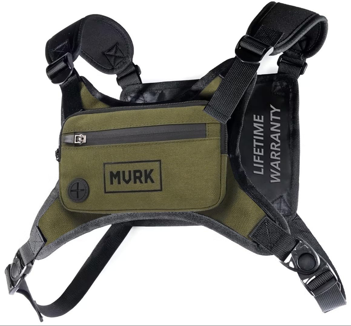 MVRK Water Resistant Chest Pack - Running Vest for Workouts, Running Phone Holder Extra Storage, Lightweight Running Pack