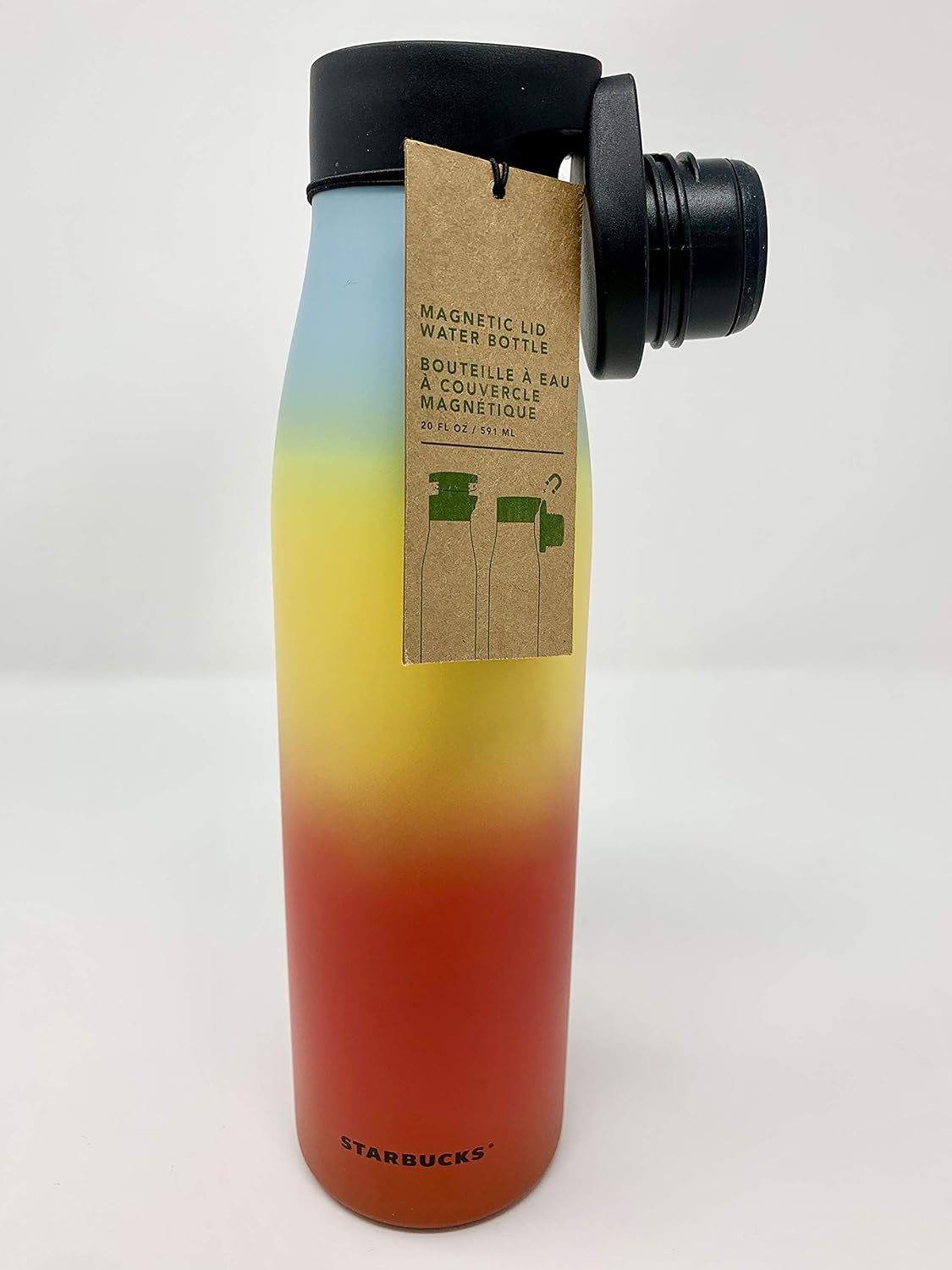 Starbucks 2019 Limited Edition Spring Collection Rainbow Magnetic Lid Double Walled Stainless Steel Water Bottle, 20 Fl Oz