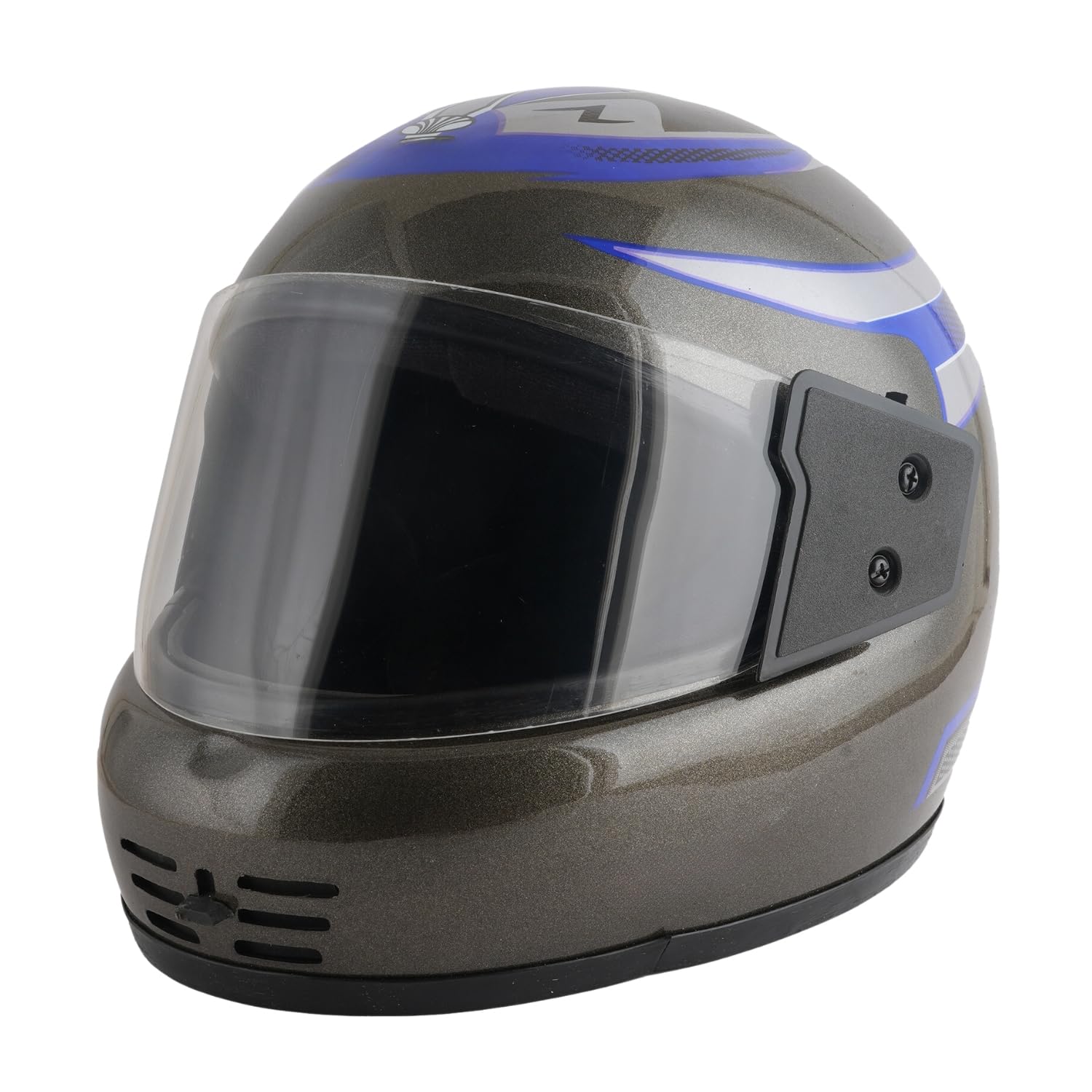 Sage Square Audi Kimi Full Face Helmet | ISI Certified | Clear Visor | Comfort Inner Padding | Designed for Extra Comfort & Style (Grey Glossy-Blue Decal)-image-19