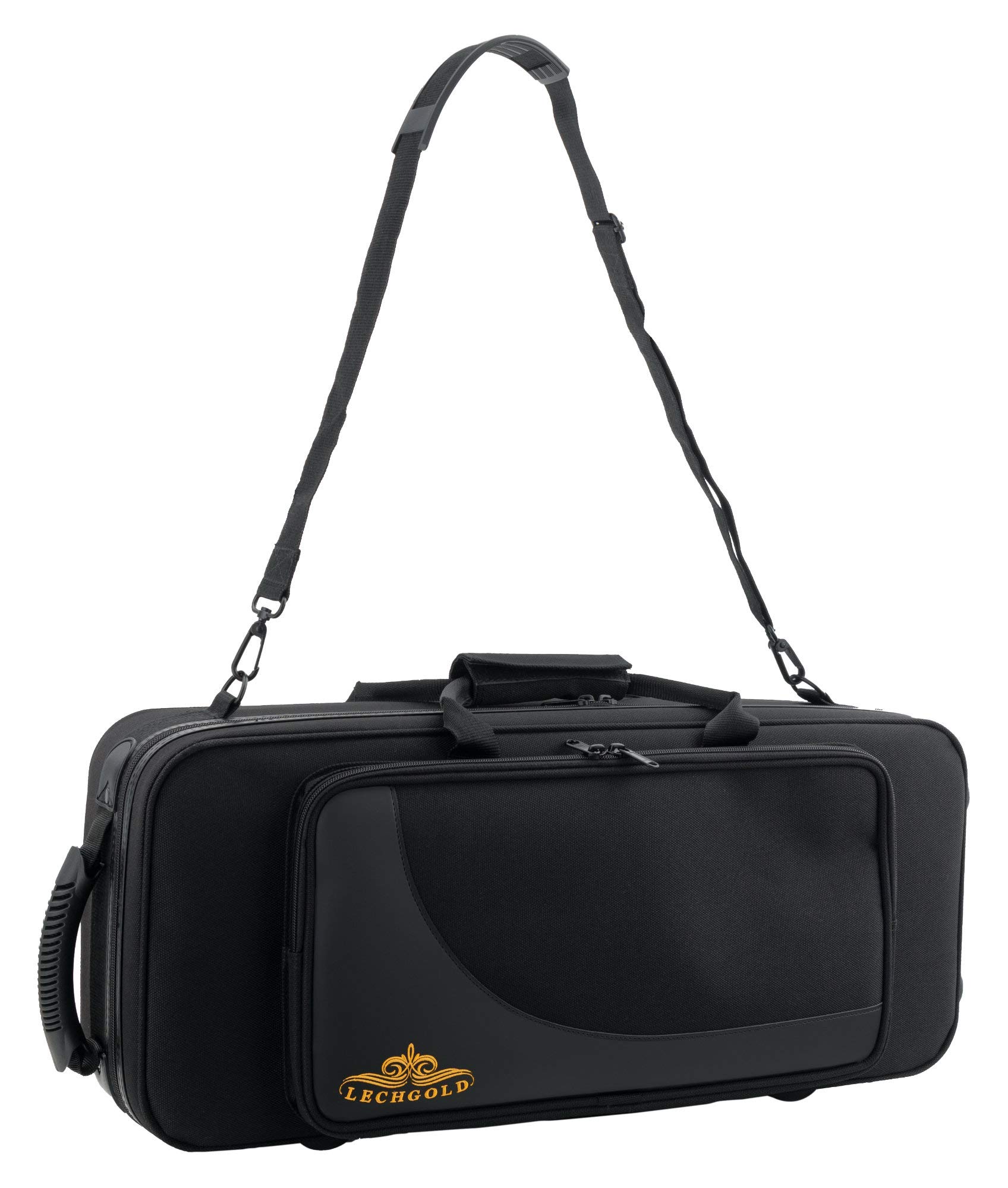 Étui Léger Lechgold pour saxophone alto - rembourrage thermique, poche extérieure, harnais sac à dos, compartiments séparés pour S-Bow, embouchure et accessoires - noir.