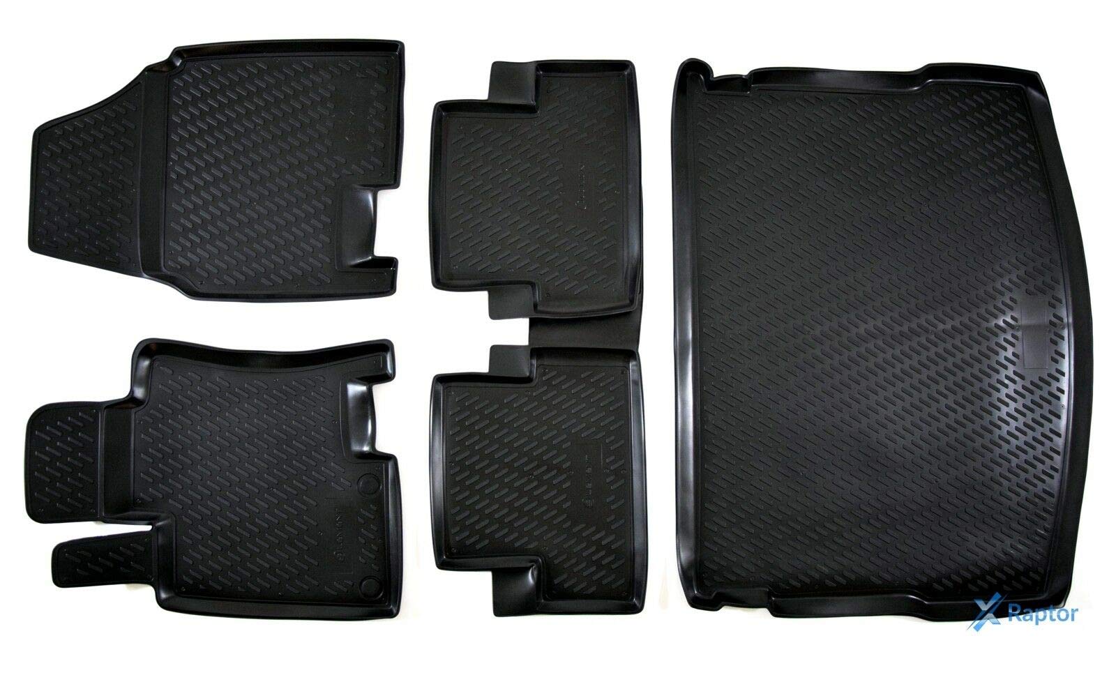 J&J AUTOMOTIVE 3D Gummimatten und Kofferraumwanne Set passend für Nissan Qashqai J10 2007-2013, TPE Fußmatten Allwetter Passform rutschfest Geruchsneutral Schwarz