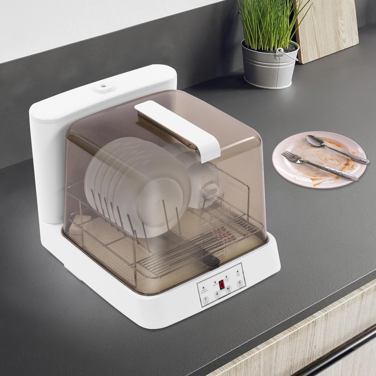 Mini Spülmaschine Freistehender Geschirrspüler, Klein Tischgeschirrspüler mit/ohne Wasseranschluss benutzbar, 6L Wassertank Tragbarer Dishwasher für Camping, Wohnmobile, Schlafsäle, Boote