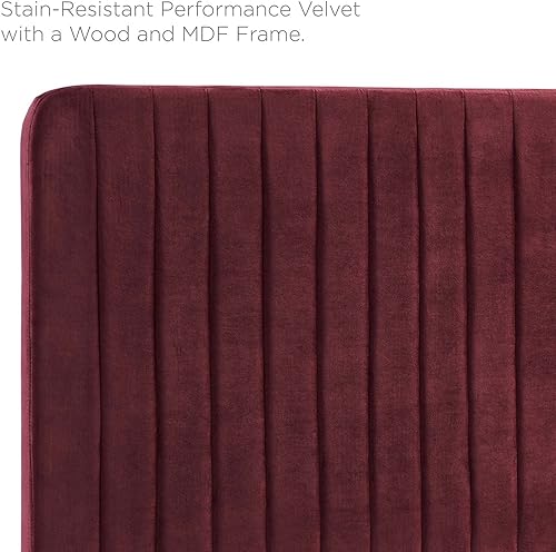 Miniatura 7 de Modway Cabecera capitoné de terciopelo de rendimiento con canal Milenna en color granate