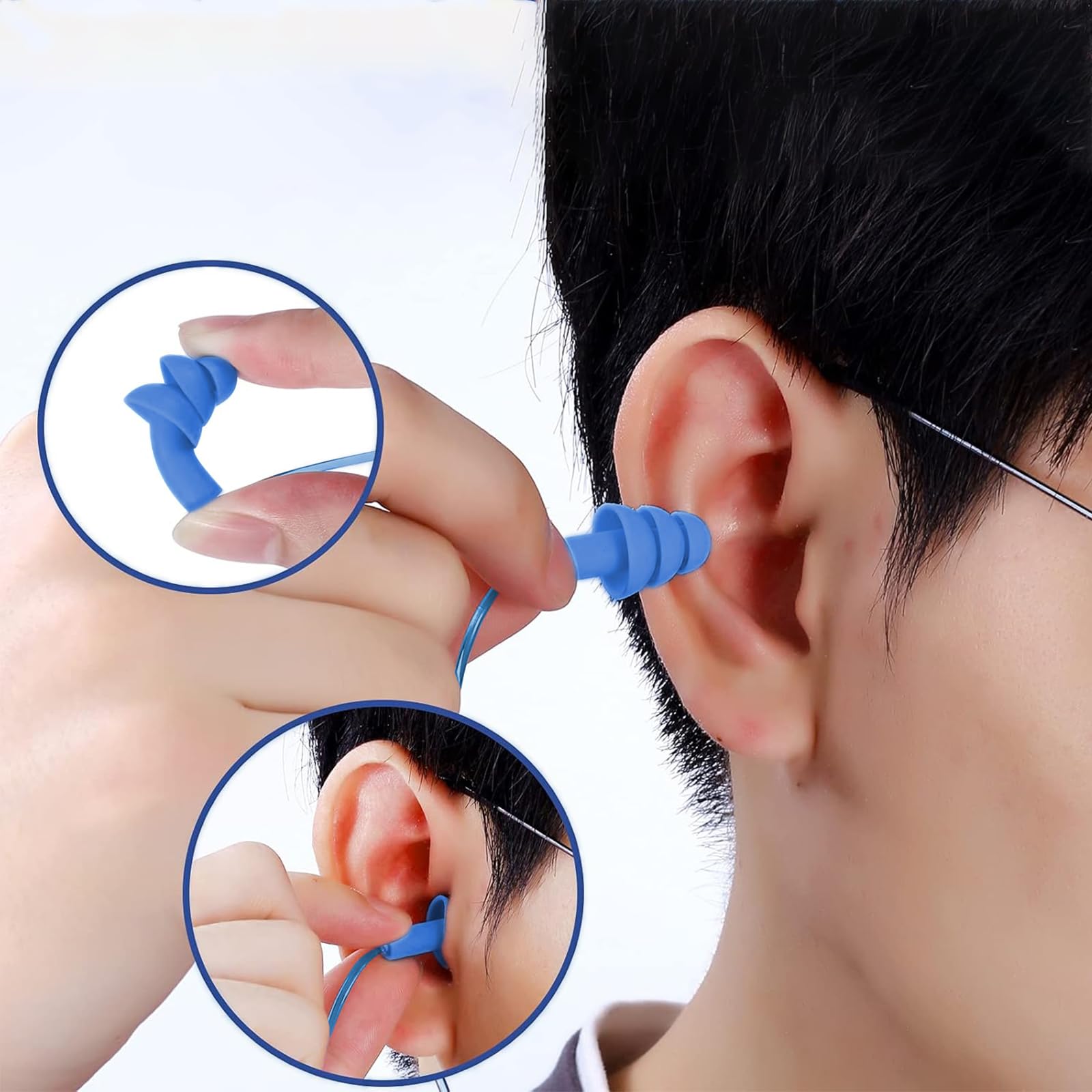 6 Pares Tapones para Oídos de Silicona, Reutilizables Tapones de Reducir Ruidos, Impermeables,Tapones Para Los Oídos De Natación Para Estudiar Y Viajar