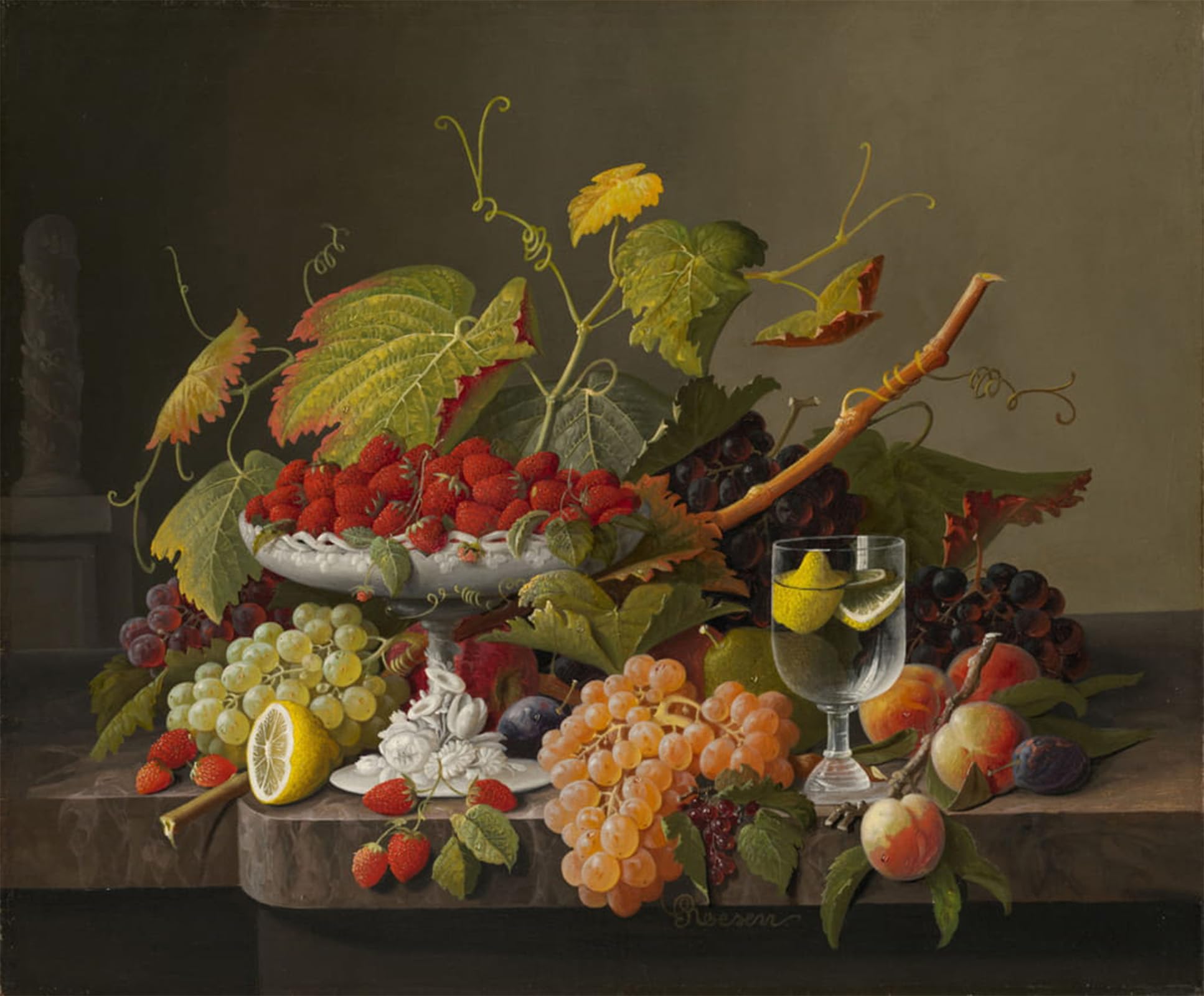 SERENDIPITP Retro Picture Poster Wall Art Pictures Painting an Abundance of Fruit by Famous pianter Wall Art Canvas Print for Wall Decor 60x90cm