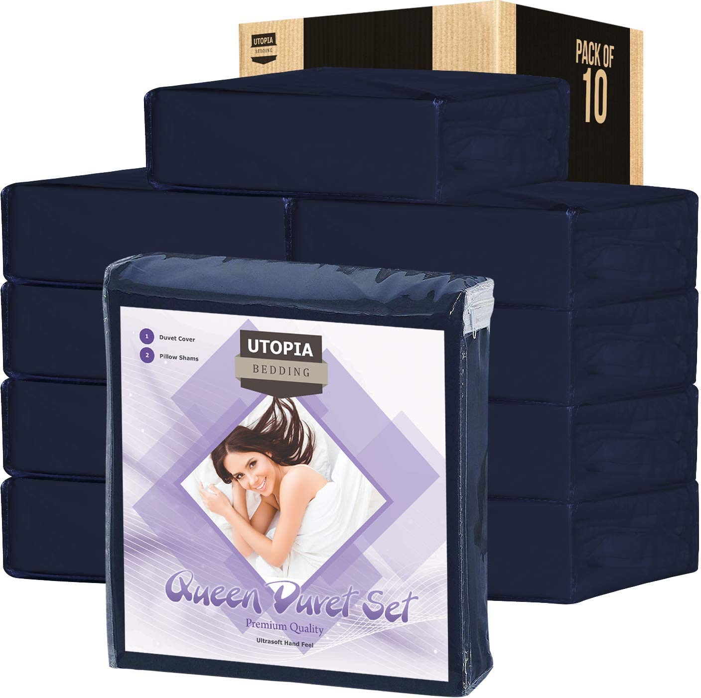Utopia Bedding Duvet Cover Double - Soft Microfibre Polyester - Bedding Quilt Cover Set, with Pillow cases (Grey) — view 76