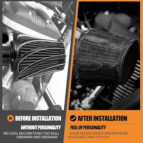 Vista 5 de Funda impermeable para calcetines de lluvia con filtro de aire a prueba de polvo para Harley Sportster XL 1200 883 Dyna Softail Touring Street Glide