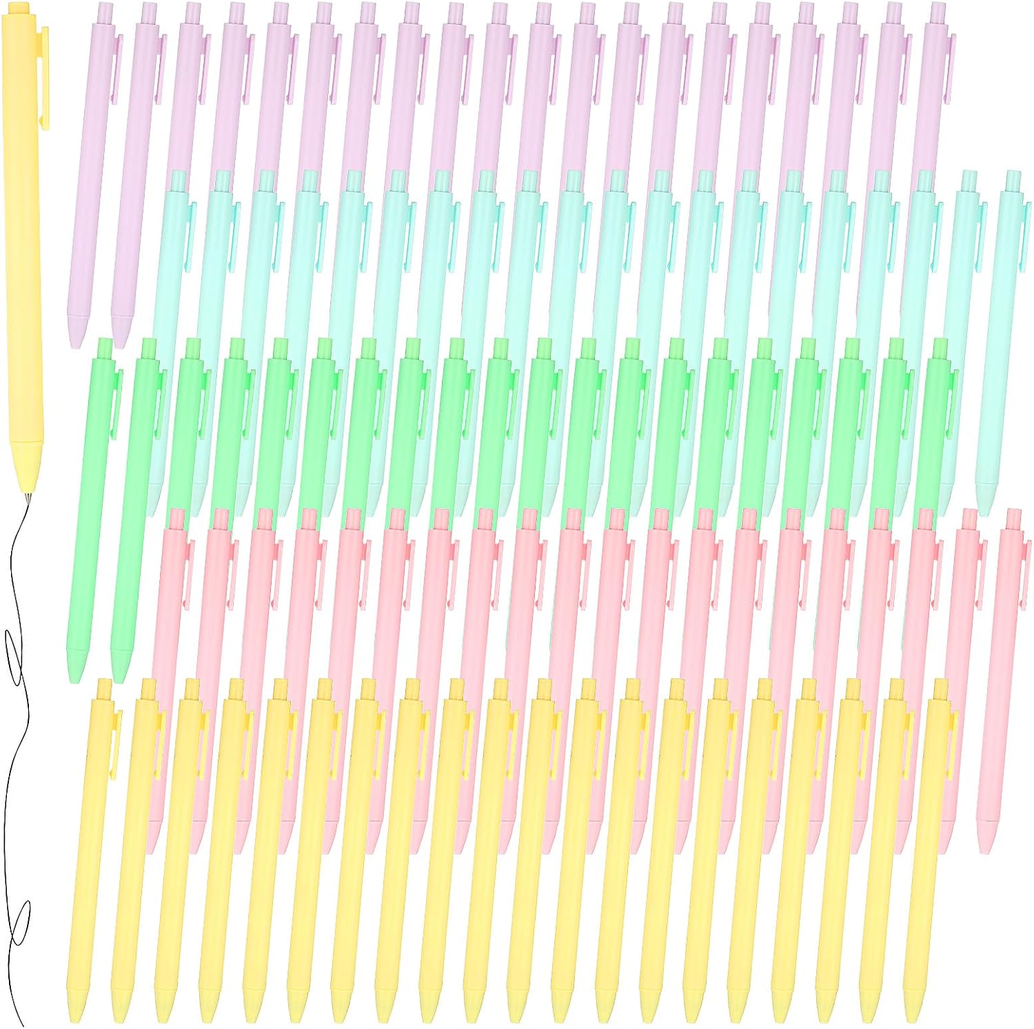 JJUNW 100 Pieces Retractable Black Gel Ink Pens