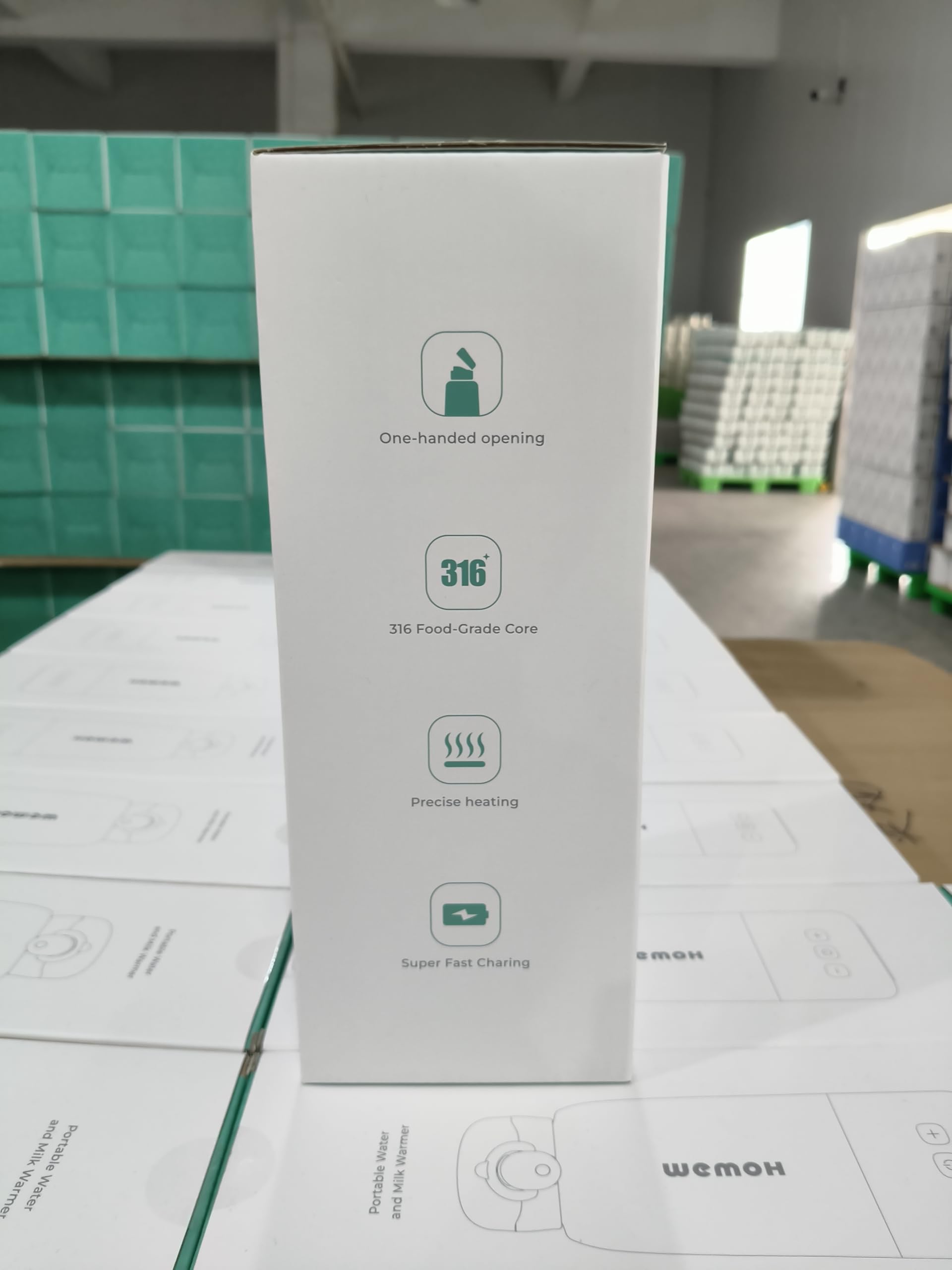 Chauffe-biberon portable Wemoh avec auto-nettoyage, contrôle de température précis, 8 chauffages par charge (450ml) Chauffage rapide 100W pour lait maternel, préparation et eau