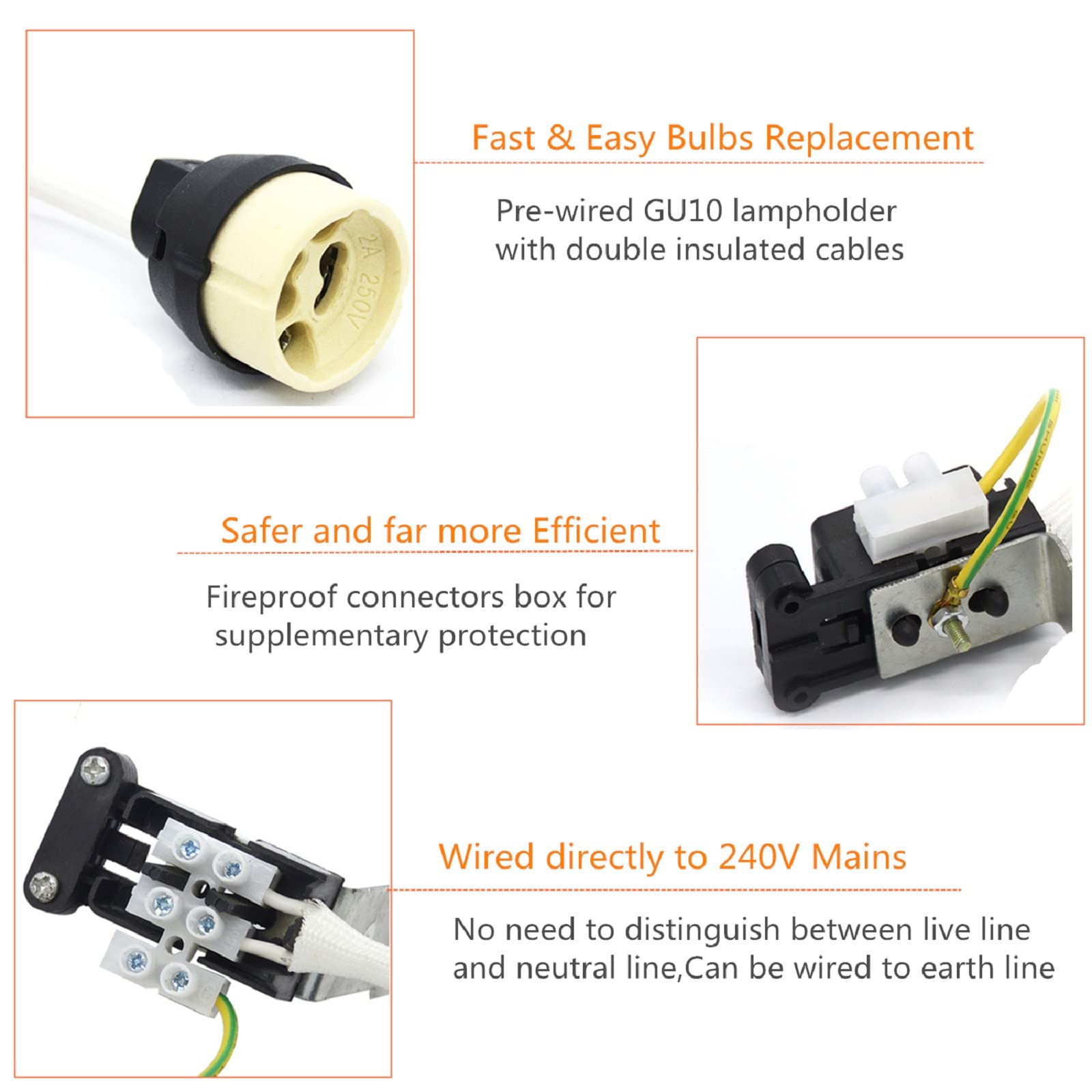 Allesgute 6X LED Einbaustrahler, Recessed, 5W, GU10, Warmweiß, 9 cm x 7-8 cm x 9 cm, Silber, Indoor, Modern, Abnehmbar, Dimmbar 0% - 100%