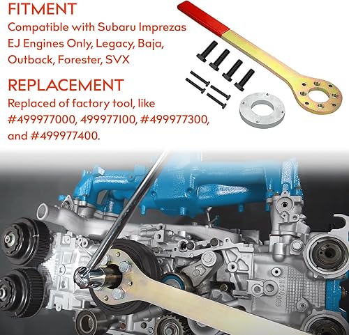 Miniatura 2 de PEATOVIE Llave de tornillo para polea de manivela compatible con motores Subaru Imprezas EJ solamente Legacy Baja Outback Forester SVX