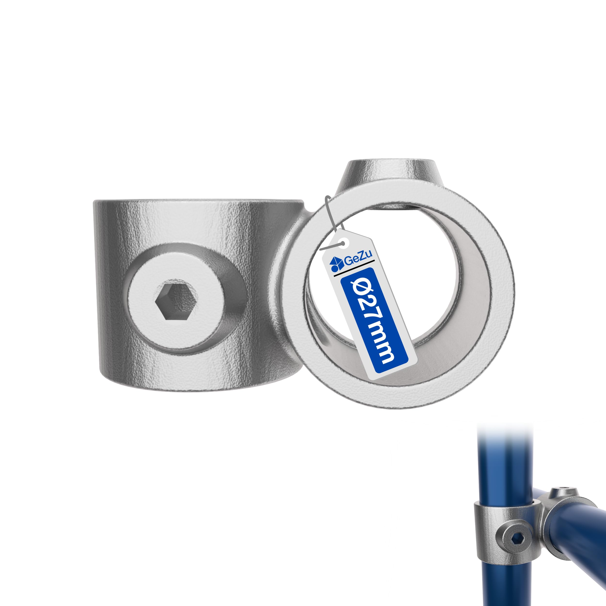 GeZu Impex Offset 90� Crossover Clamps � 27 mm Hot Dip Galvanised Silver Tube Clamps Crossover Joint 90�