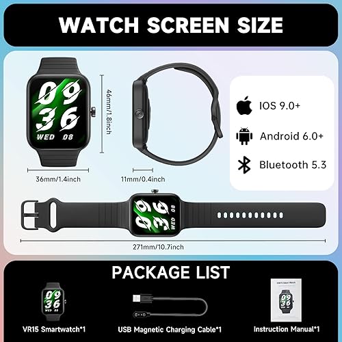 Miniatura 8 de Reloj inteligente para hombres y mujeres, Bluetooth 5.3 llamadas Alexa integrado, rastreador de actividad de 1.8 pulgadas para teléfonos iPhone,