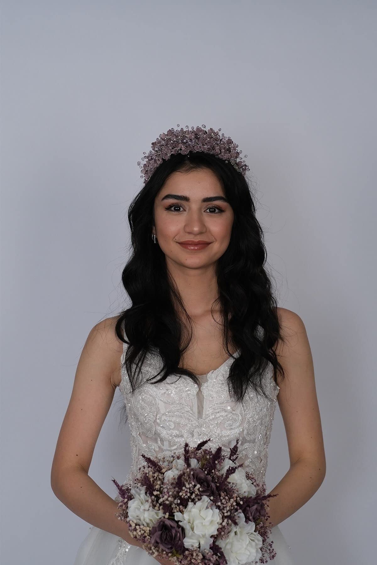 Hobigram Saç Aksesuarı Beren Mineli Yoğun Işçilikli Gelin Kına Tacı - DGRSC1705202239