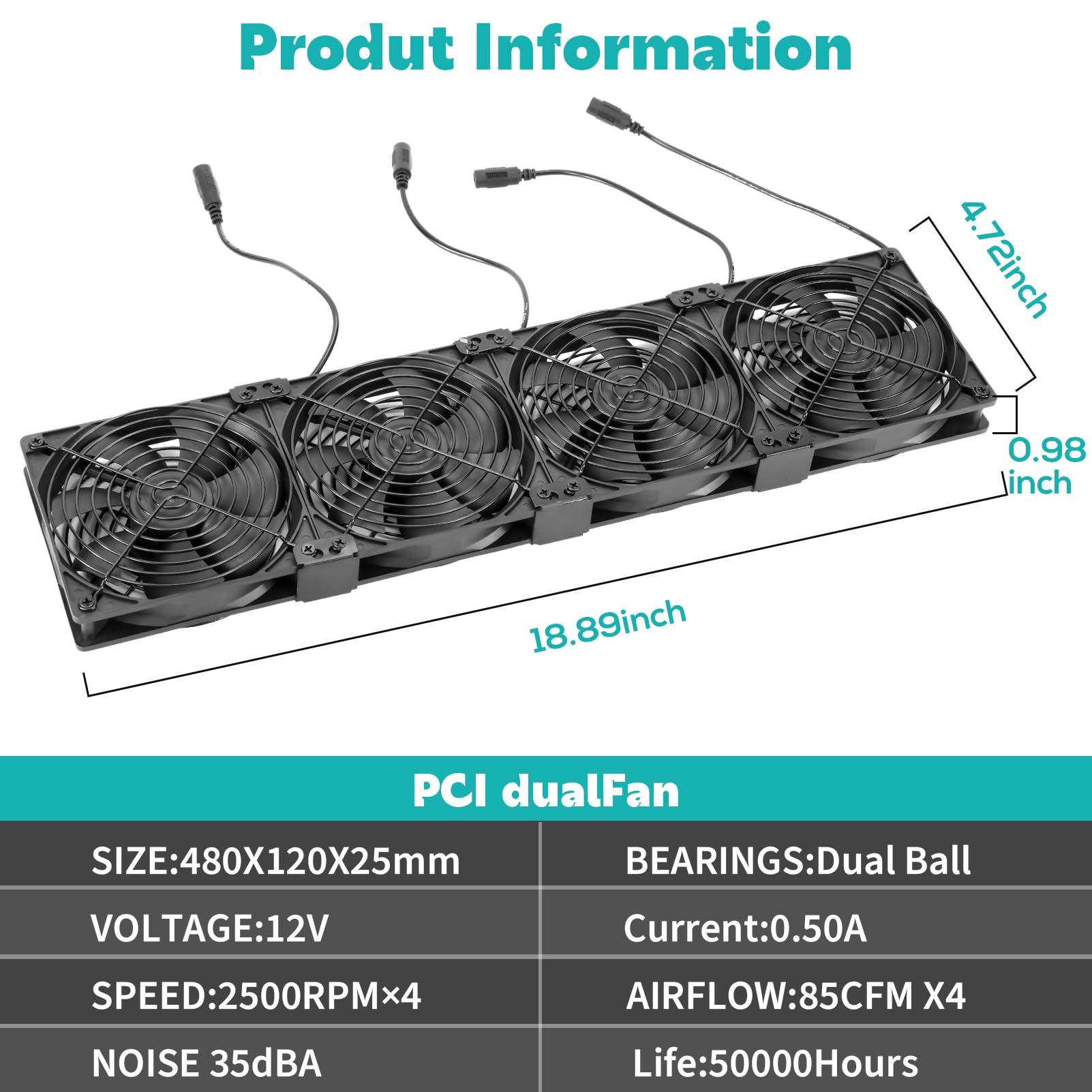 AmRunJe 4 X 120mm KEF16 Server Rack Fan DC 12V With AC Speed Control 110v 220v 240v Cpu Cooler Big Airflow Garage Computer Rv Refrigerator Xbox Electronic - View #9