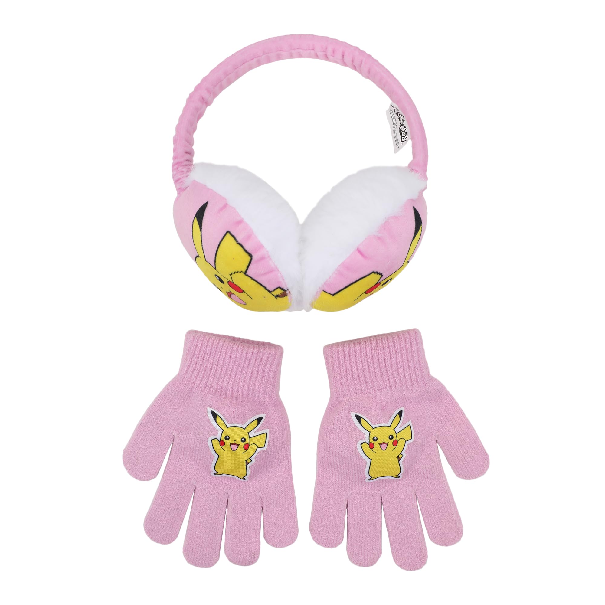 Pokémon Pikachu Youth 2-Piece Pink Ear Muffs & Magic Gloves Set