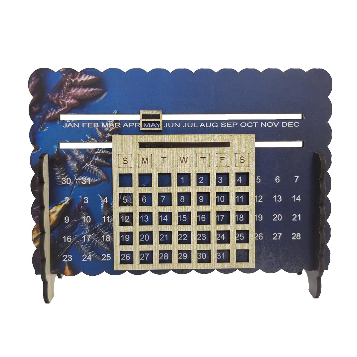 Lifetime Wooden Table Calendar, Perpetual Calender, Permanent Desk Calander, Adjustable Date & Month Display for Home/Office/Corporate Gifts Table calender (Desk Calender P6)-image-19