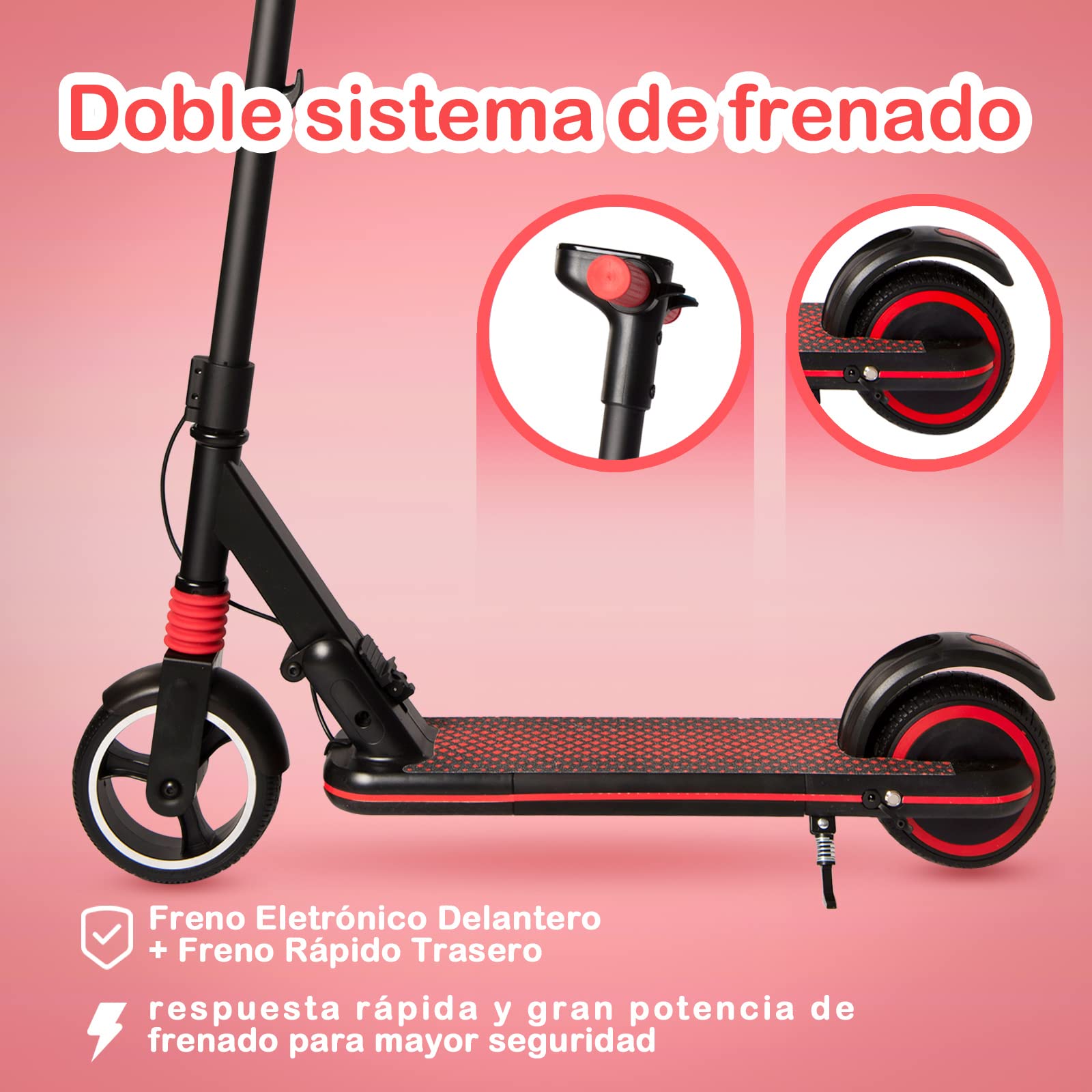 Patinete Eléctrico Niños de 6-12 años de Edad con Pantalla LED, Motor de 130W,con assorbimento Degli urti, Doppio Sistema Frenante,Plegable Scooter,Regalo para Niños
