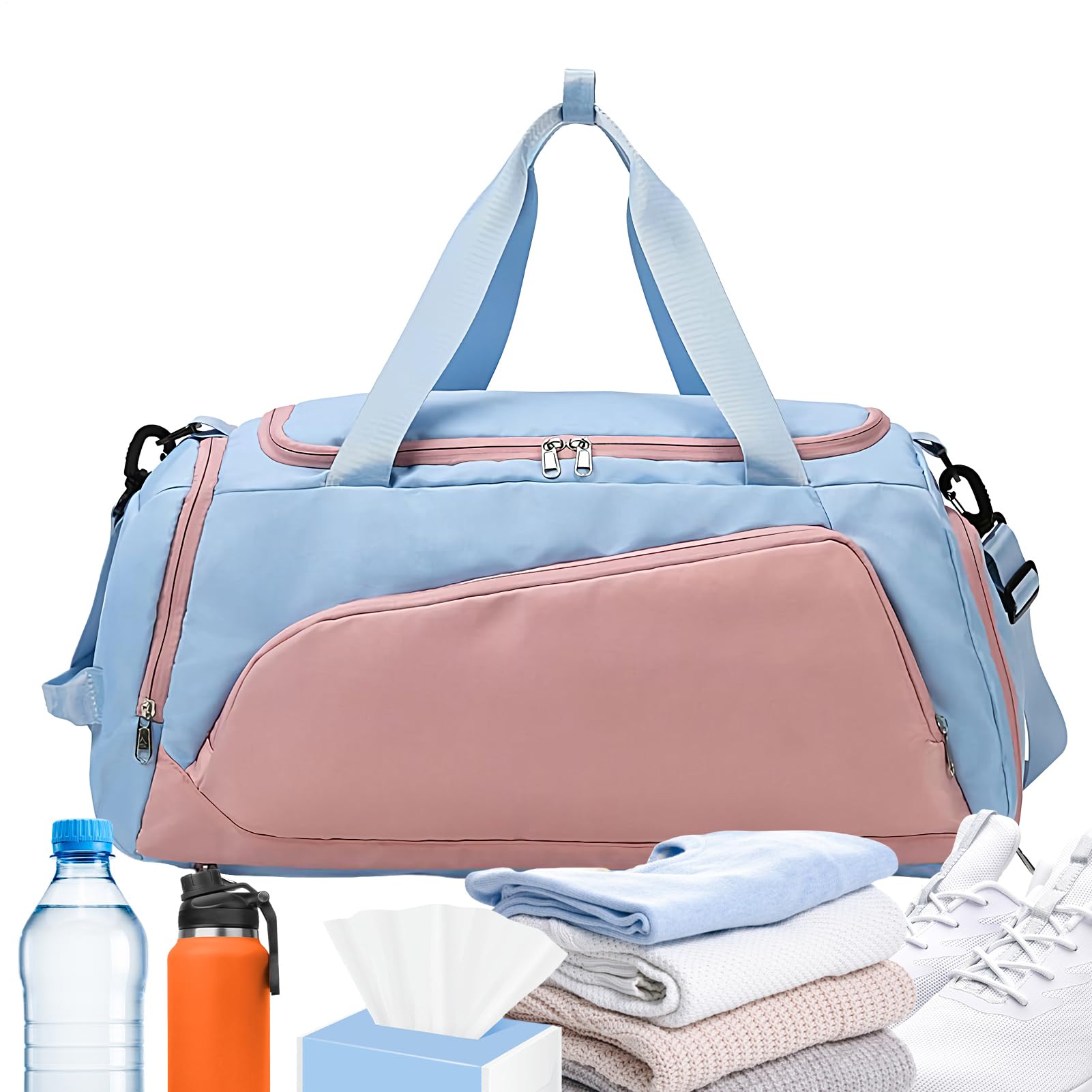 Mochila impermeable de gran capacidad para natación y fútbol con sección de calzado 8