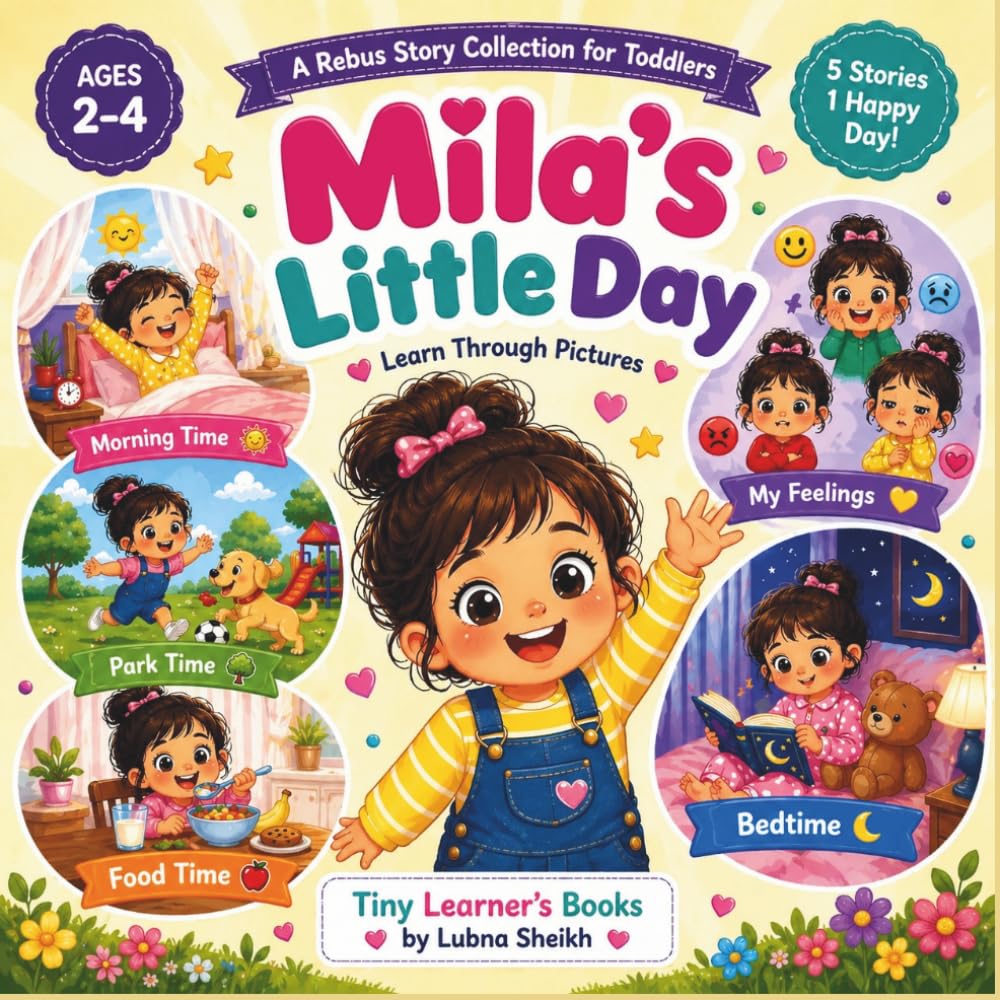 Mila’s Little Day: A Rebus Picture Book for Toddlers | Learn Through Daily Routines, Food, Feelings & Bedtime