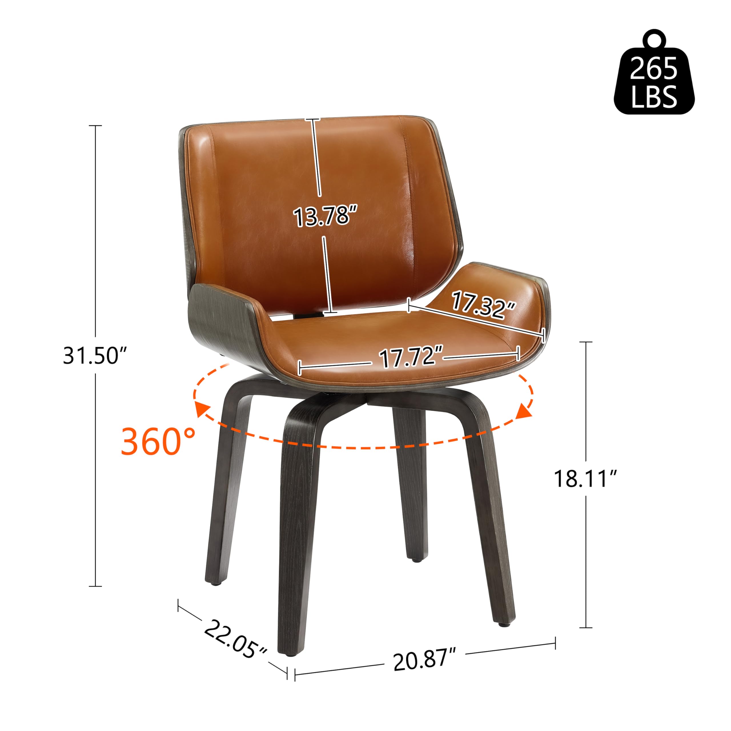 Amazon.com: Art Leon Desk Chair No Wheels, Mid Century Modern Faux