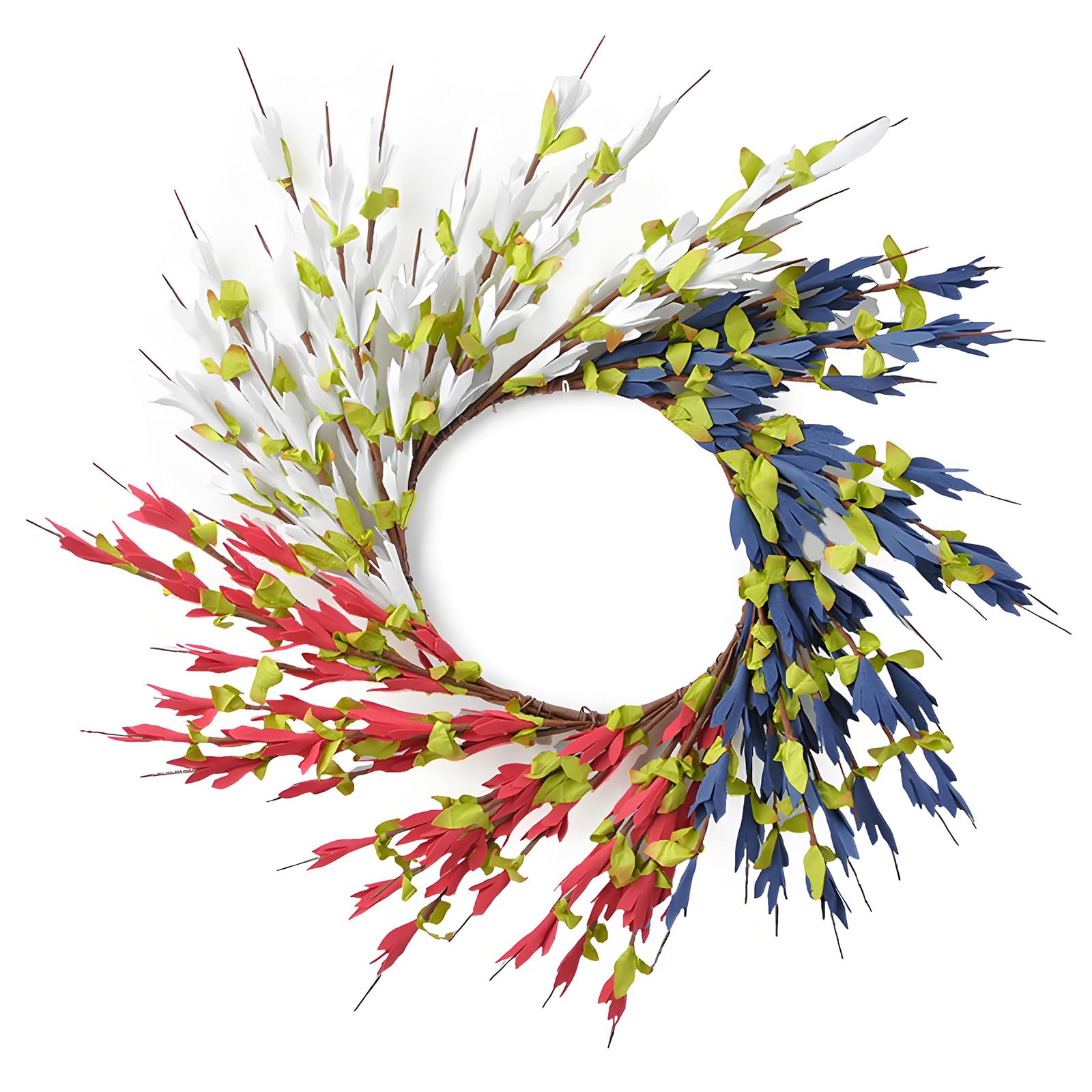 ZEPFJHE Festives Independence Day Flower Wreath Ideal for Front Door Decoration Seasonal Celebration Supplies Home Celebration Accessories