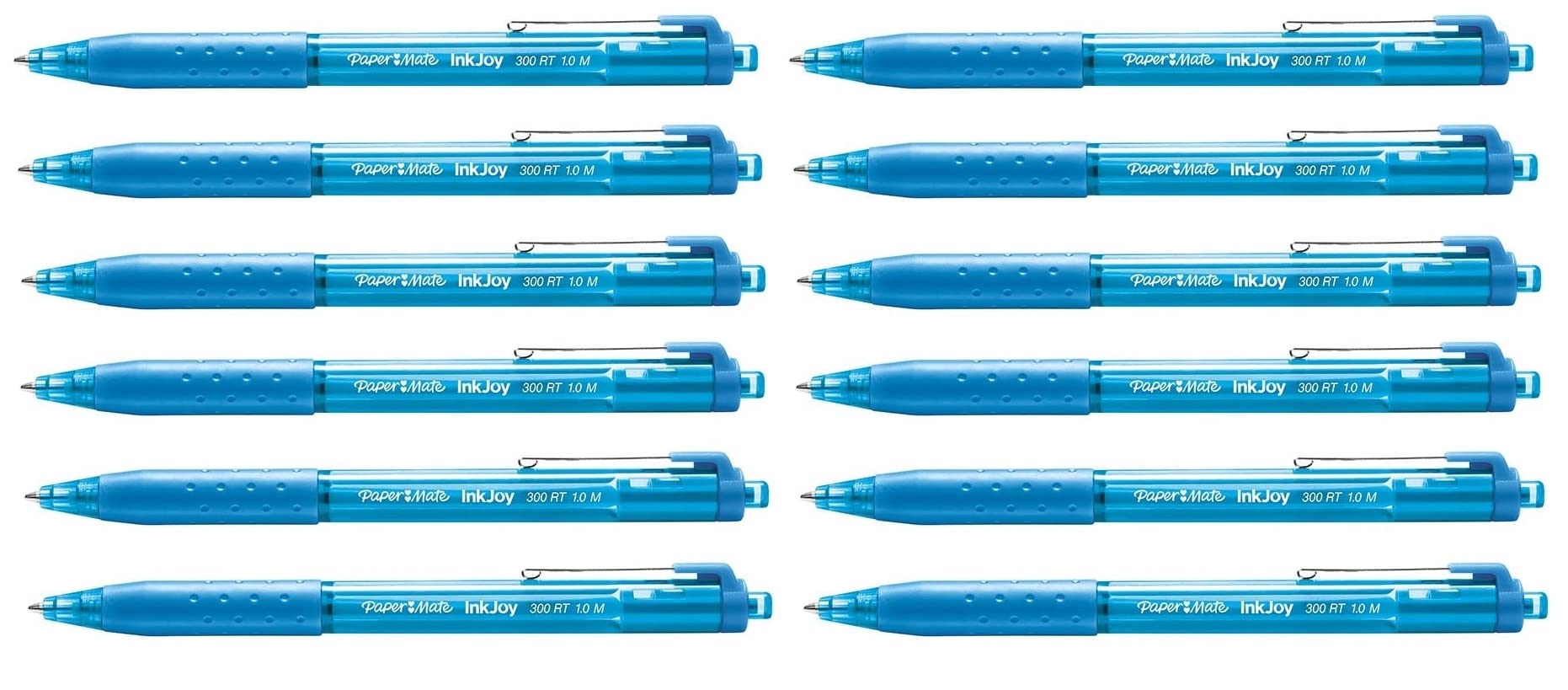 Paper Mate Inkjoy 300RT Medium Point 1.0mm Turquoise 12 Pack