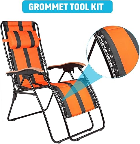 Miniatura 6 de Pangda Kit de herramientas de ojales, herramienta de ajuste de ojales y 100 juegos de ojales con caja de almacenamiento (diámetro interior de 38