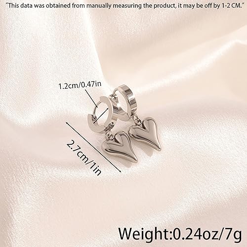 Miniatura 6 de A Earrings For Women 1 Shaped Earrings Dangle Heart Hoop Earrings Heart Huggie Earrings Valentines Earrings For Women Valentines Gifts For Her