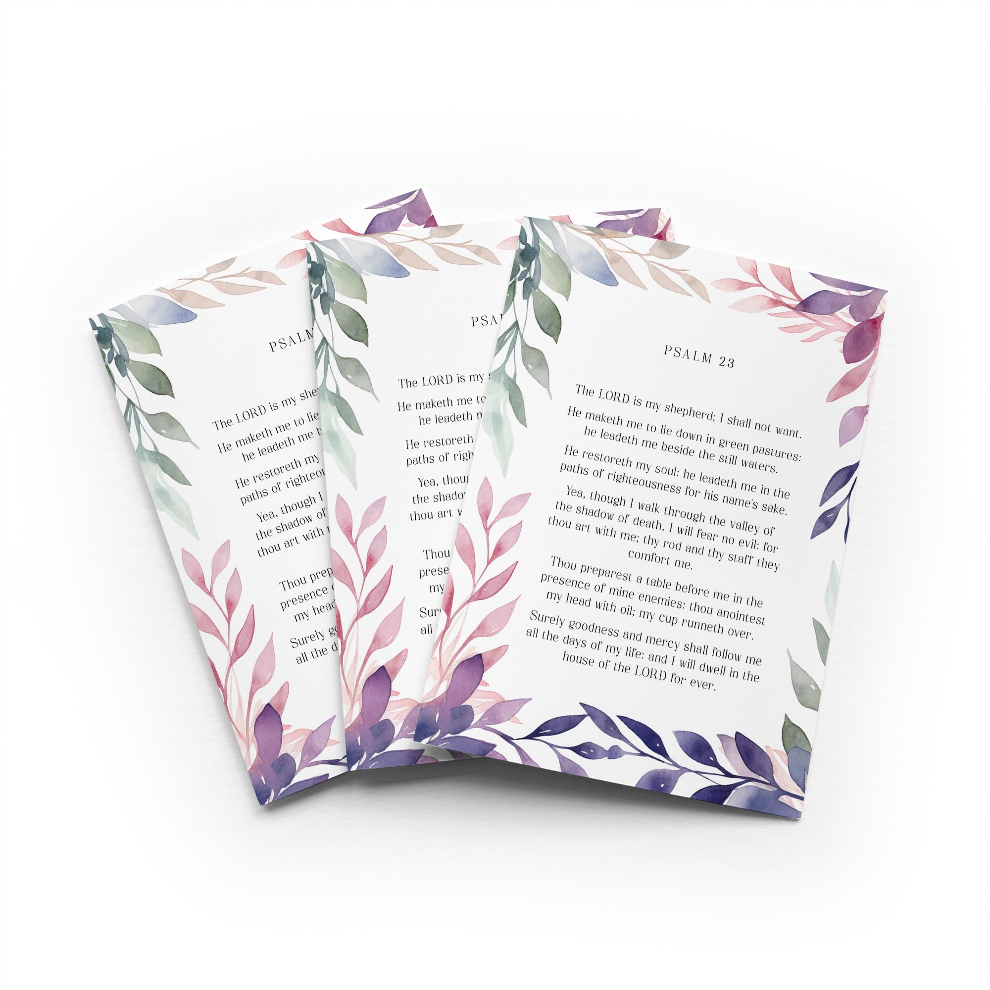 Psalm 23 Shepherd Greeting Card Christian Scripture Any Occasion Set of 3 Blank Inside 5x7 Inch 13x18 cm