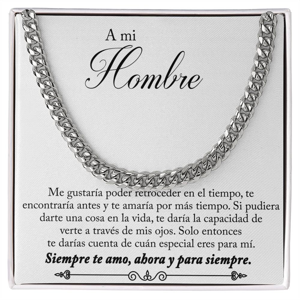 Bramart Collar Cubano para Hombre Cadena Hombres regalos originales - Ideas de Regalo para Él Navidad Cumpleaños - Set de Regalo con DEDICACIÓN incluido