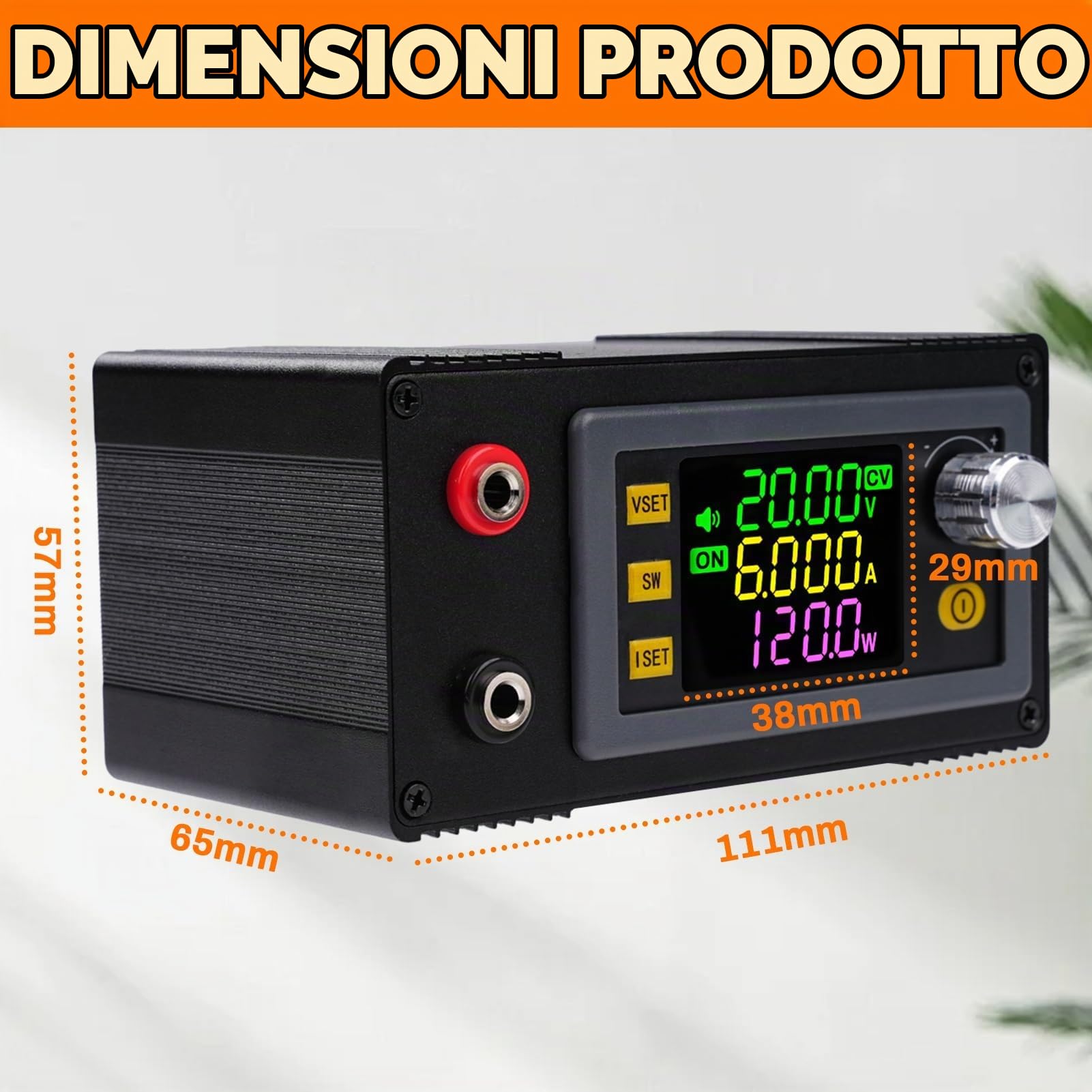 Jadeshay Regolatore di Tensione DC Boost Buck 6 – 36 V Ingresso 0 – 36 V Uscita 120 W 6 A Convertitore di Tensione Regolabile per Ricarica Solare