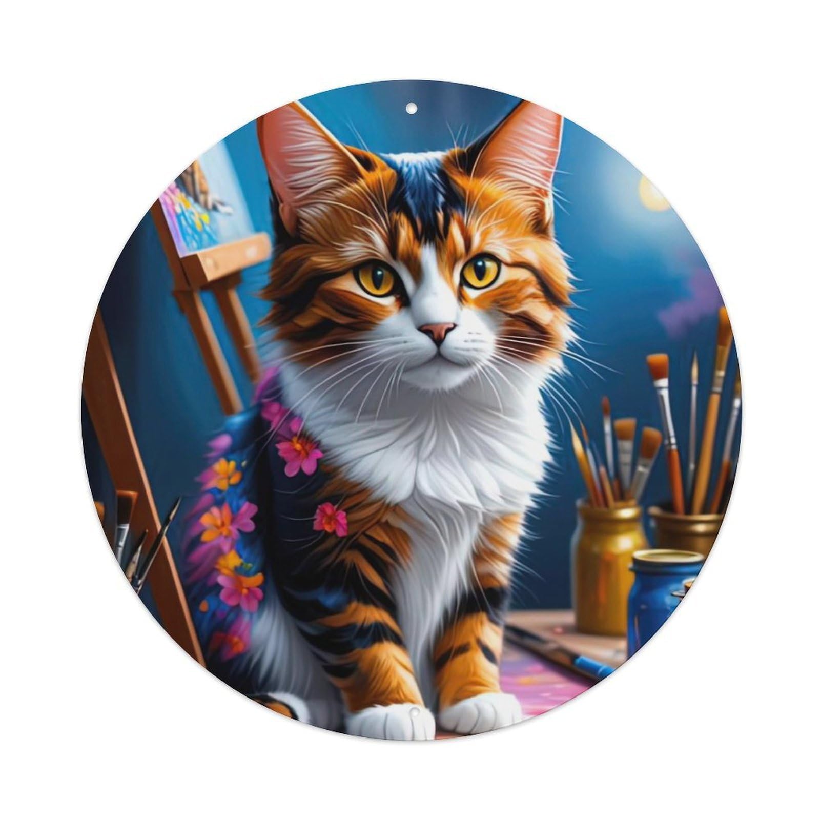Animal Artwork Drawing Kitten Metal Tin Sign