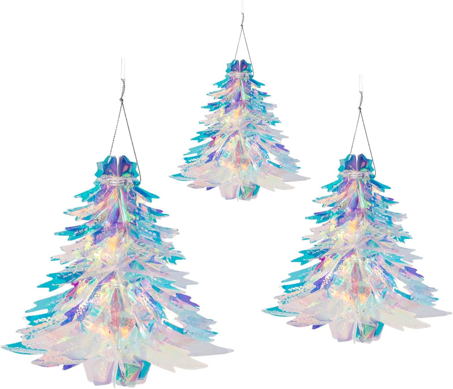 3pcs Iridescent Christmas Tree Hanging Decorations