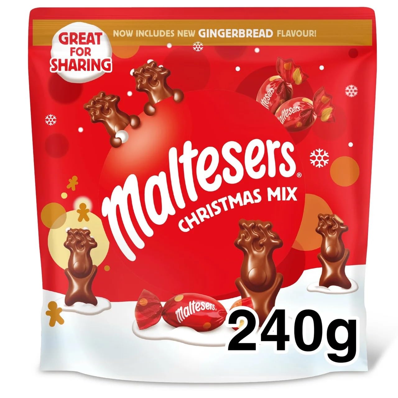 Milk Chocolate & Gingerbread Christmas Pouch 240g